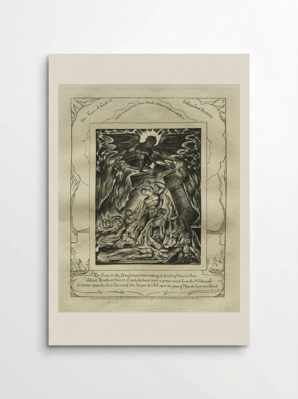 Thy Sons and Daughters Were Eating and Drinking Wine (The Book of Job) - William Blake - Poster