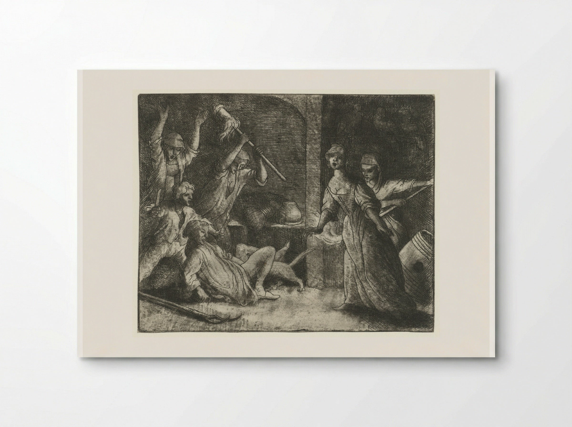 Tibert the Cat Bites the Priest - Allaert van Everdingen - Poster