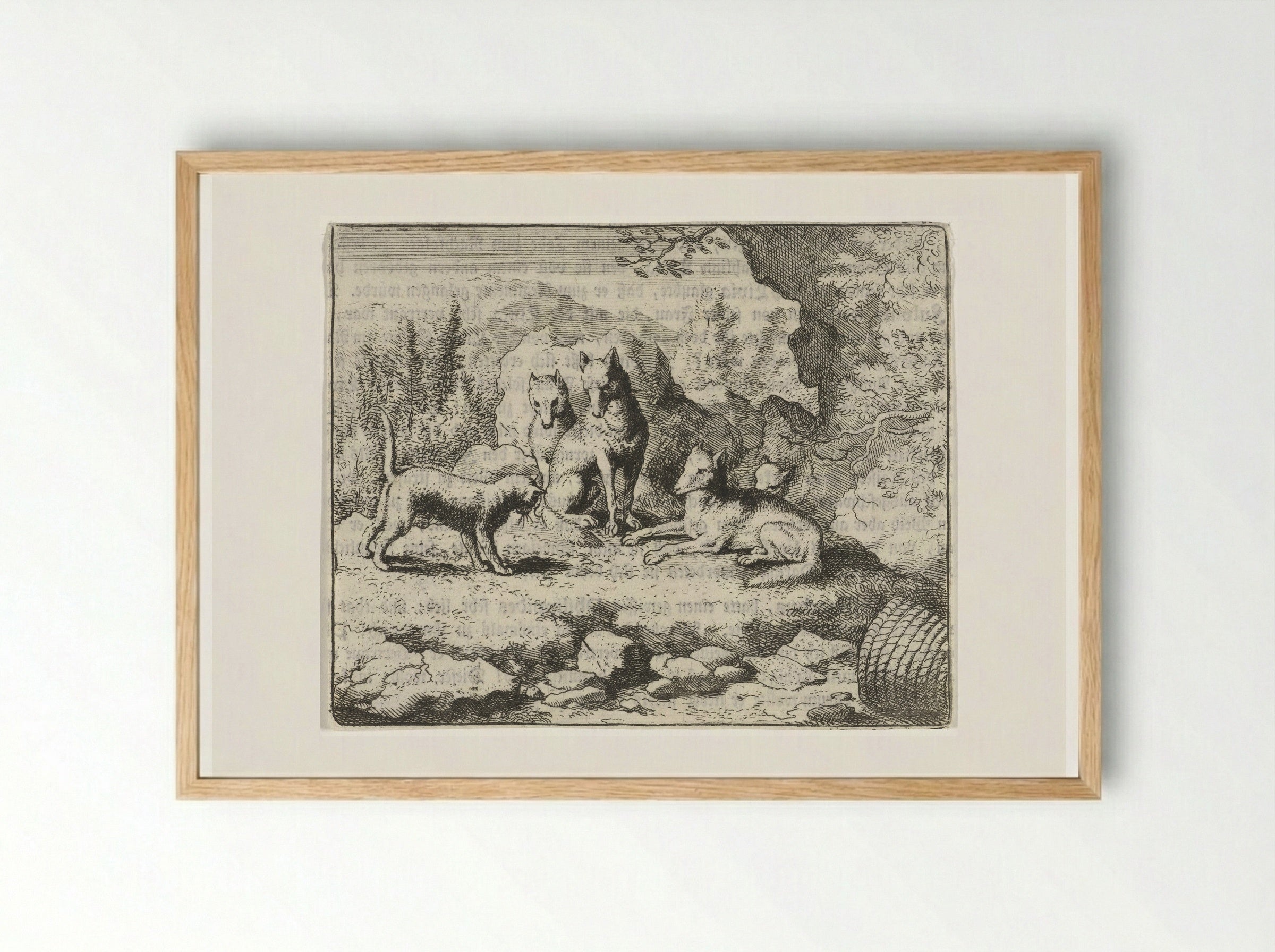 Tibert the Cat Summons Reynard the Fox - Allaert van Everdingen - Framed Print Wood