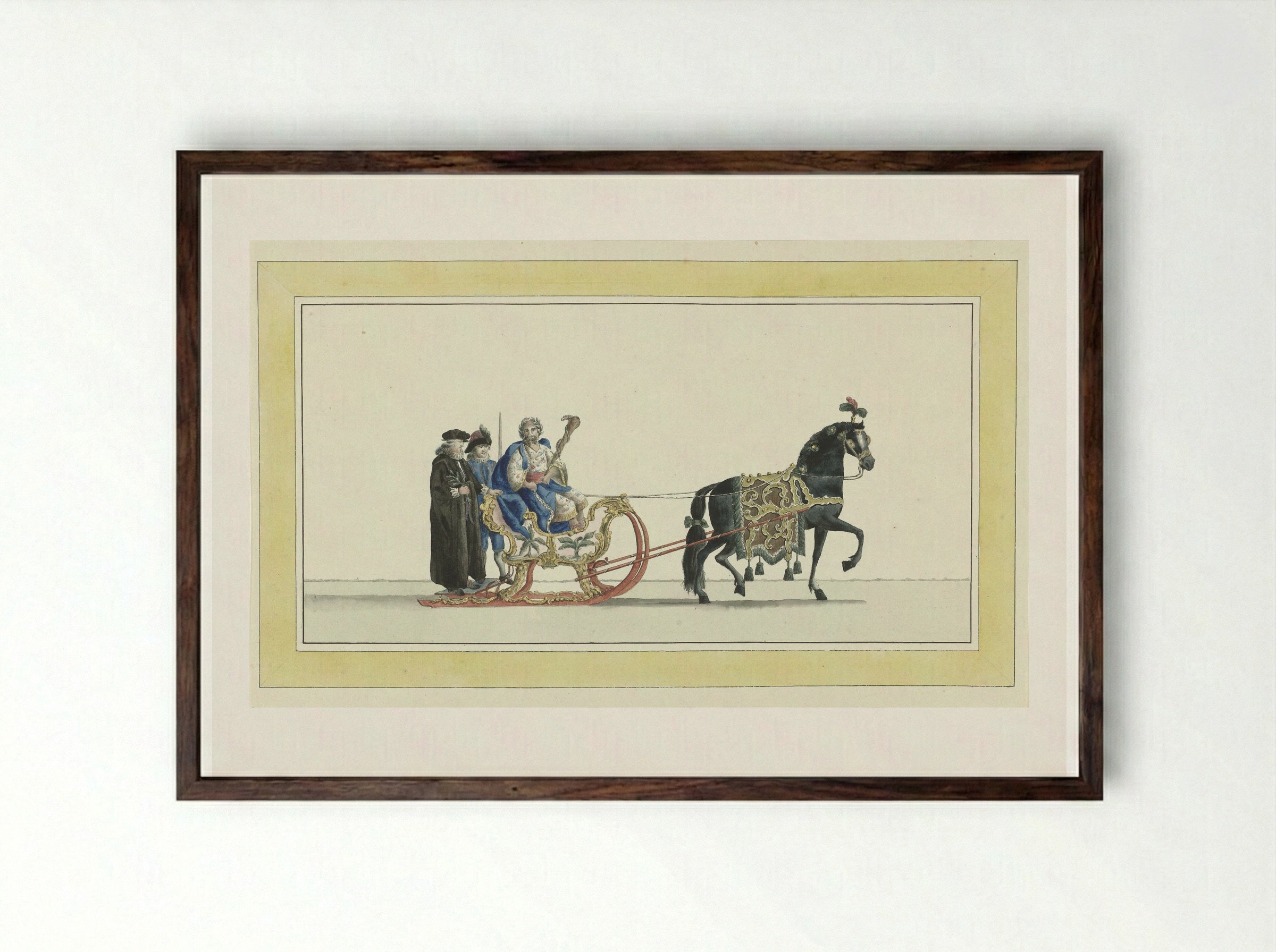 Tiende slede - Abraham Delfos - Framed Print Dark Wood