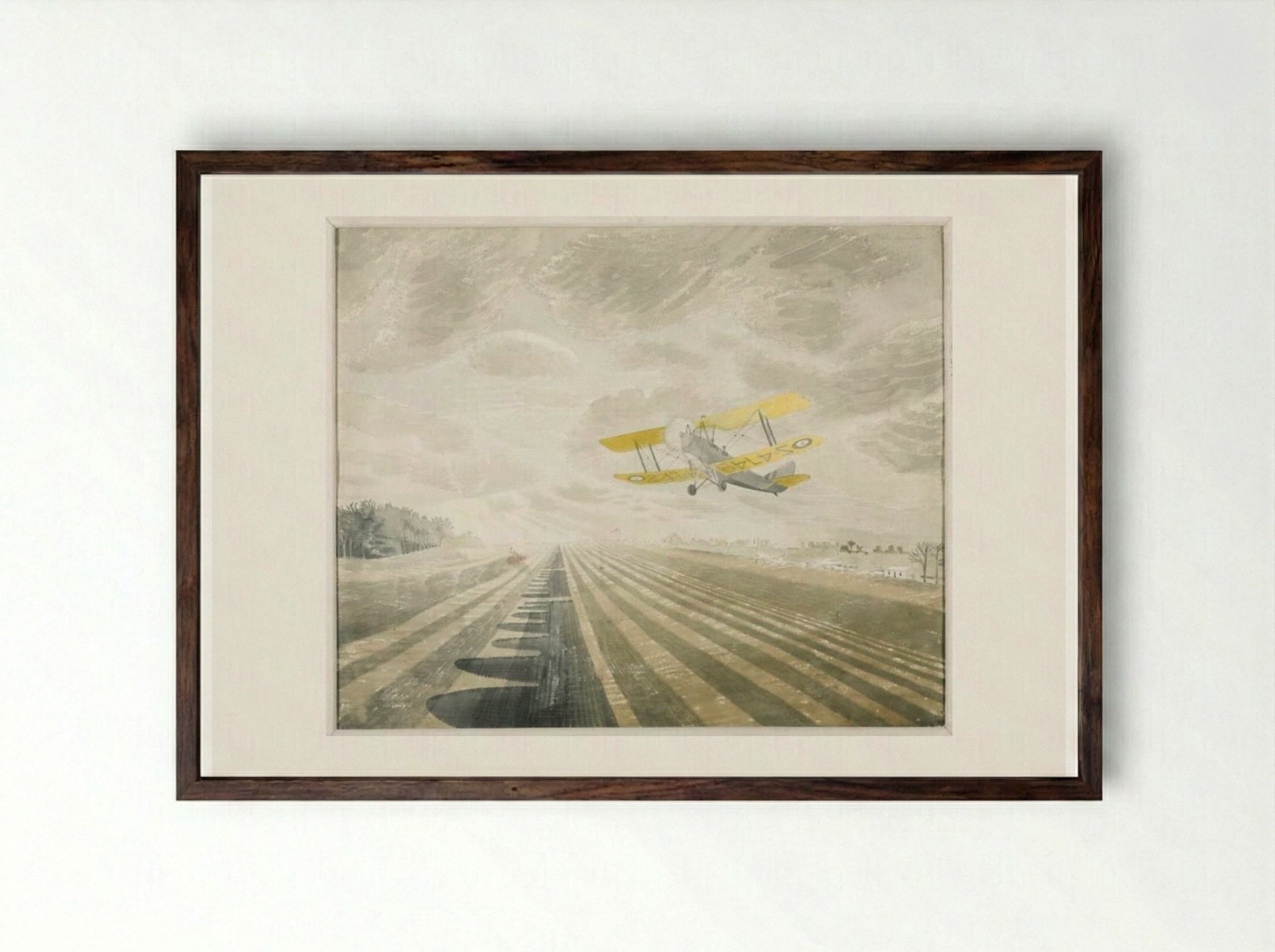 Tiger Moth - Eric Ravilious - Framed Print Dark Wood