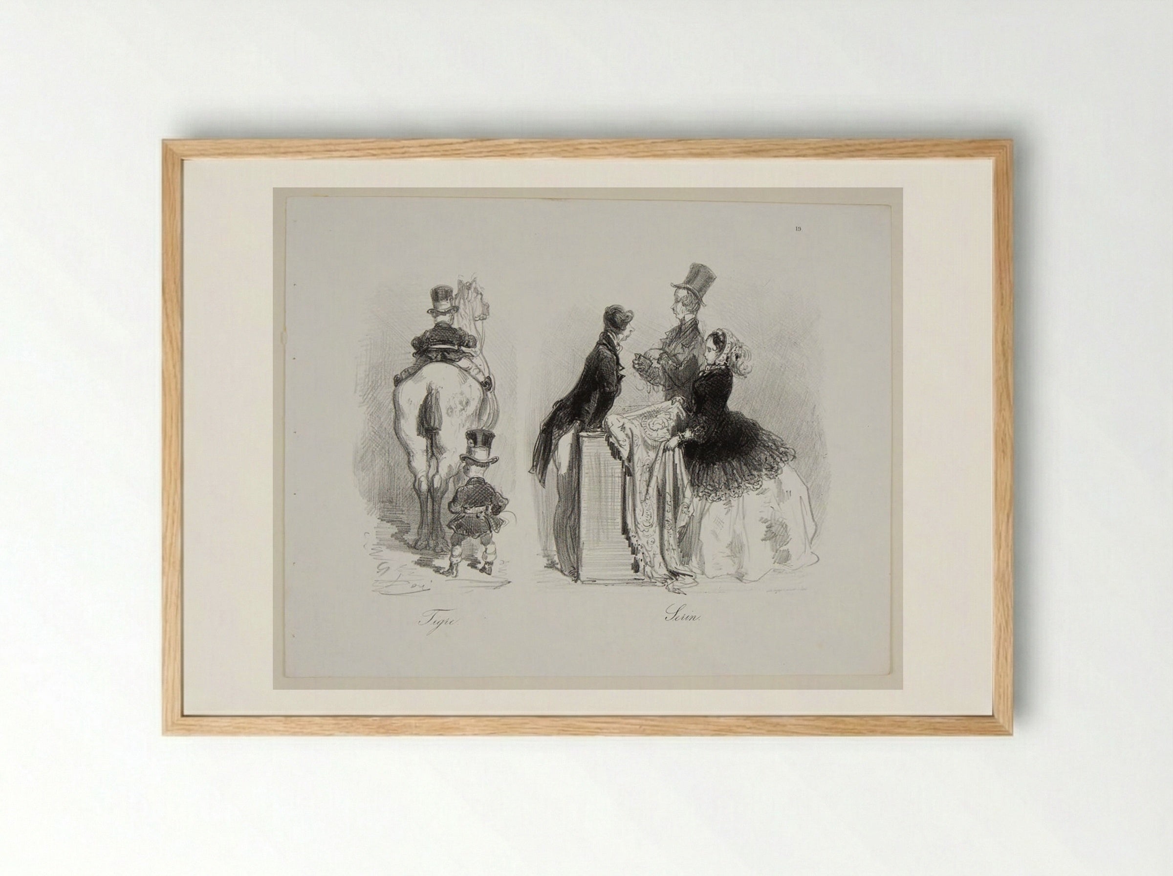 Tiger and Canary - Gustave Doré - Framed Print Wood