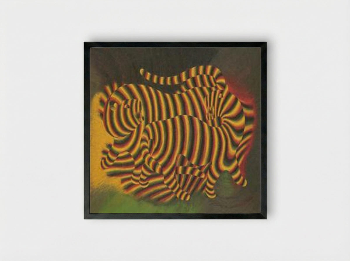 Tigres - Victor Vasarely - Framed Print Black