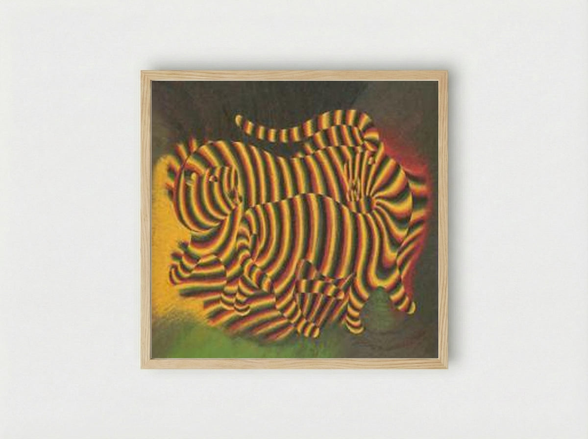 Tigres - Victor Vasarely - Framed Print Wood