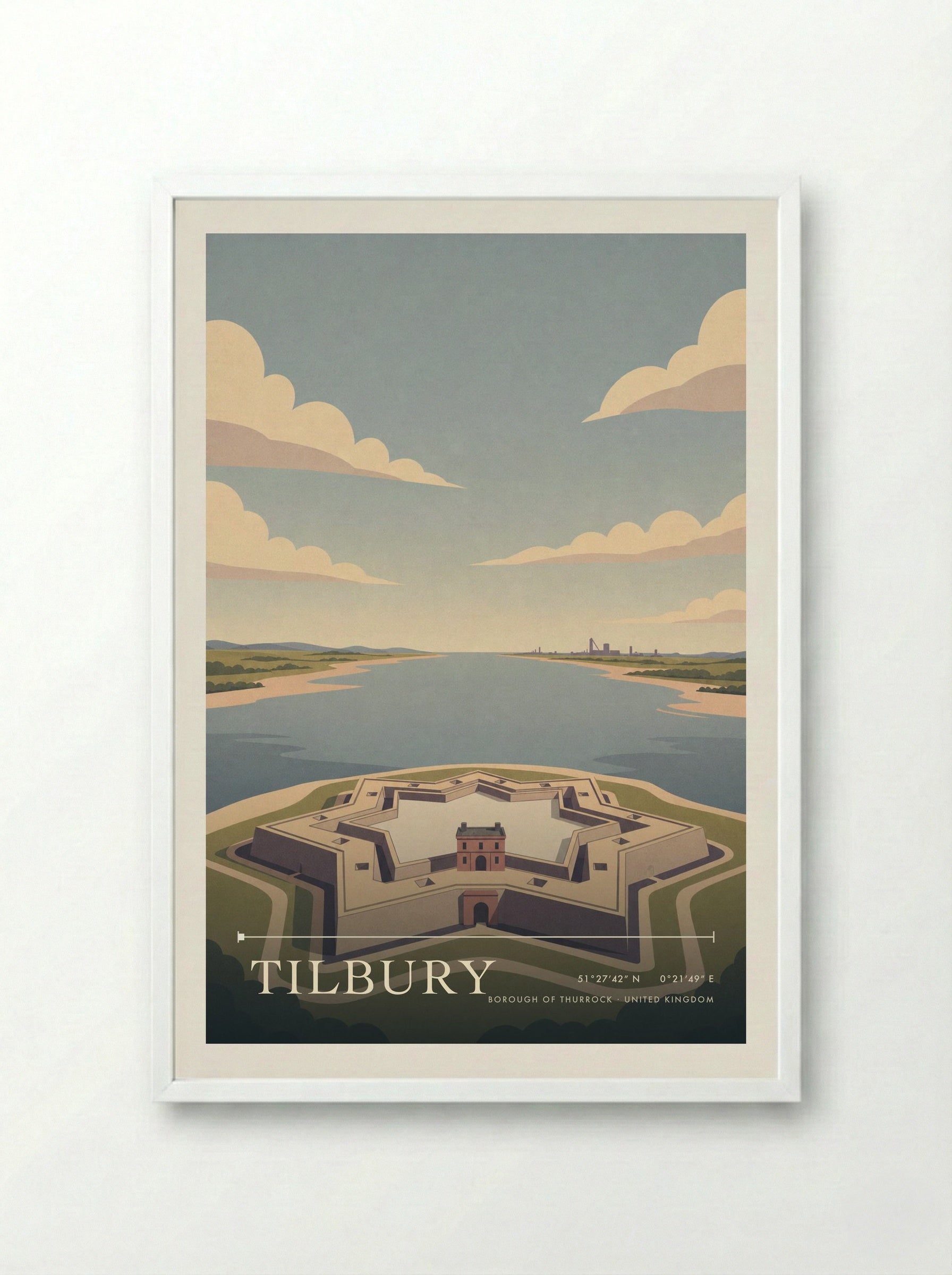 Tilbury Borough of Thurrock United Kingdom Travel Poster - Framed Print White