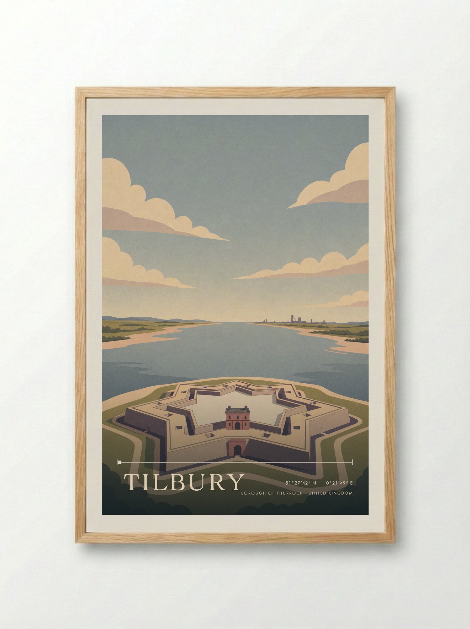 Tilbury Borough of Thurrock United Kingdom Travel Poster - Framed Print Wood