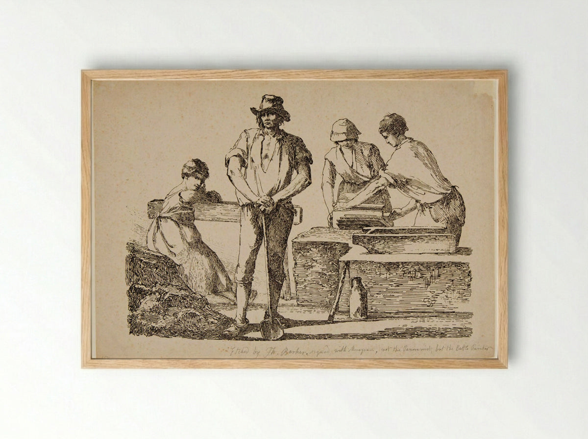 Tilemakers - Thomas Barker - Framed Print Wood