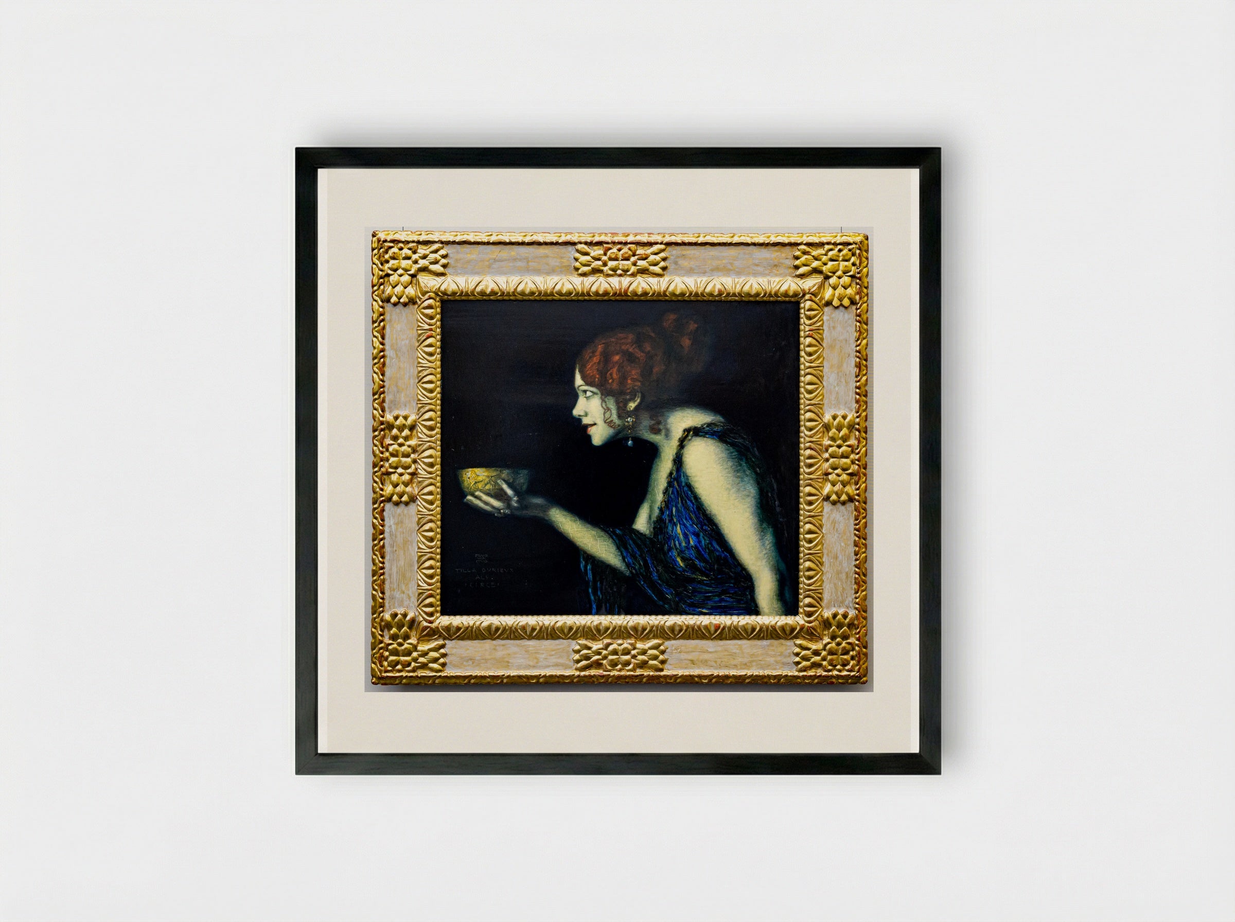 Tilla Durieux as Circe - Franz von Stuck - Framed Print Black