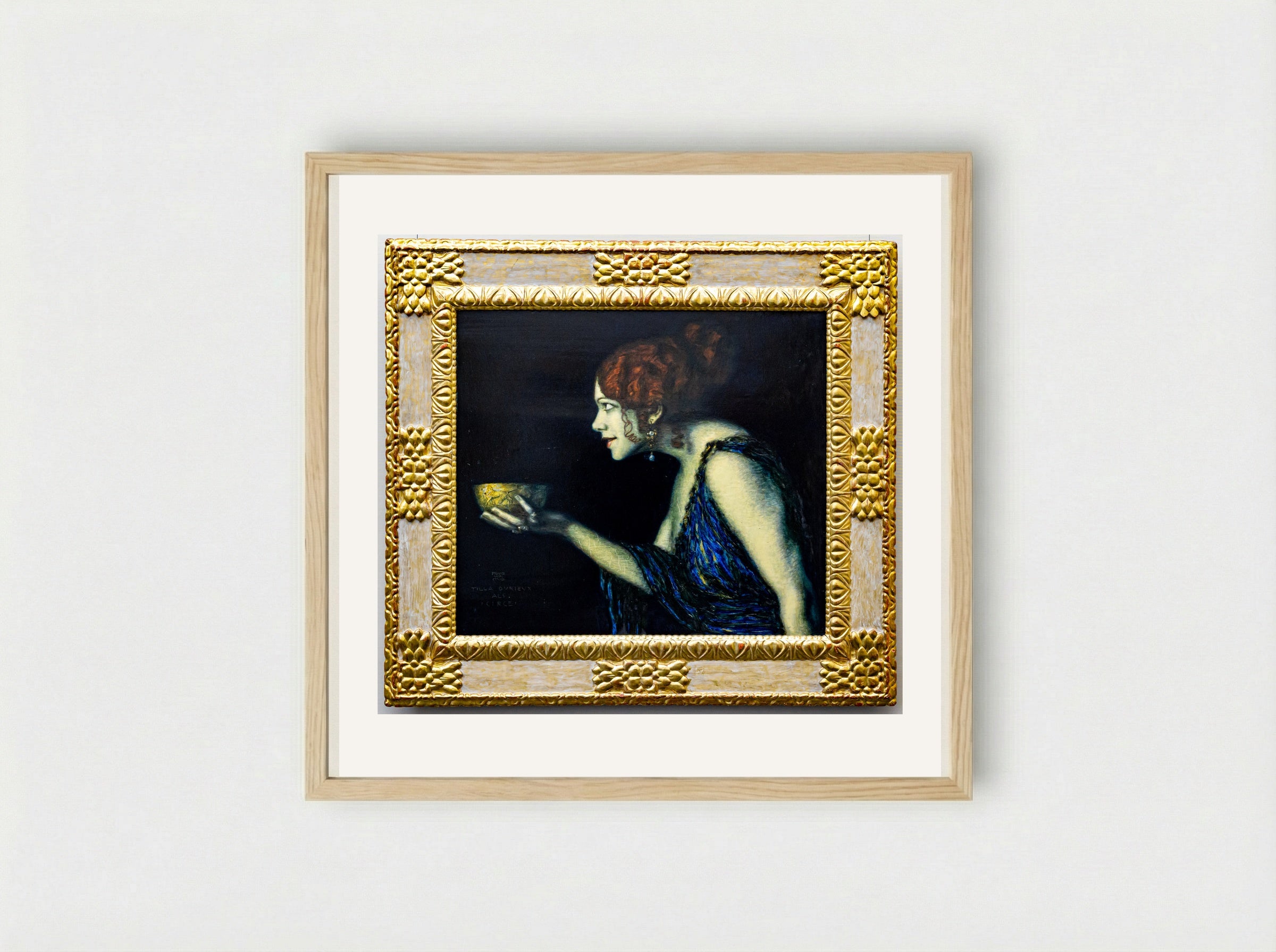 Tilla Durieux as Circe - Franz von Stuck - Framed Print Wood
