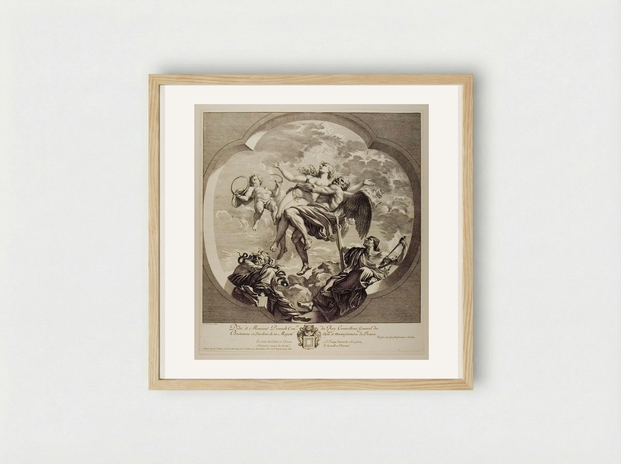 Time Bearing Truth above the Reach of Envy and Slander - Gérard Audran - Framed Print Wood