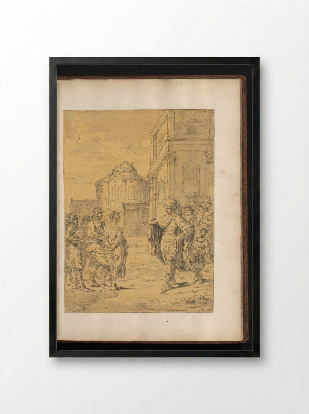 Timoclea Brought Before Alexander the Great - Leonaert Bramer - Framed Print Black