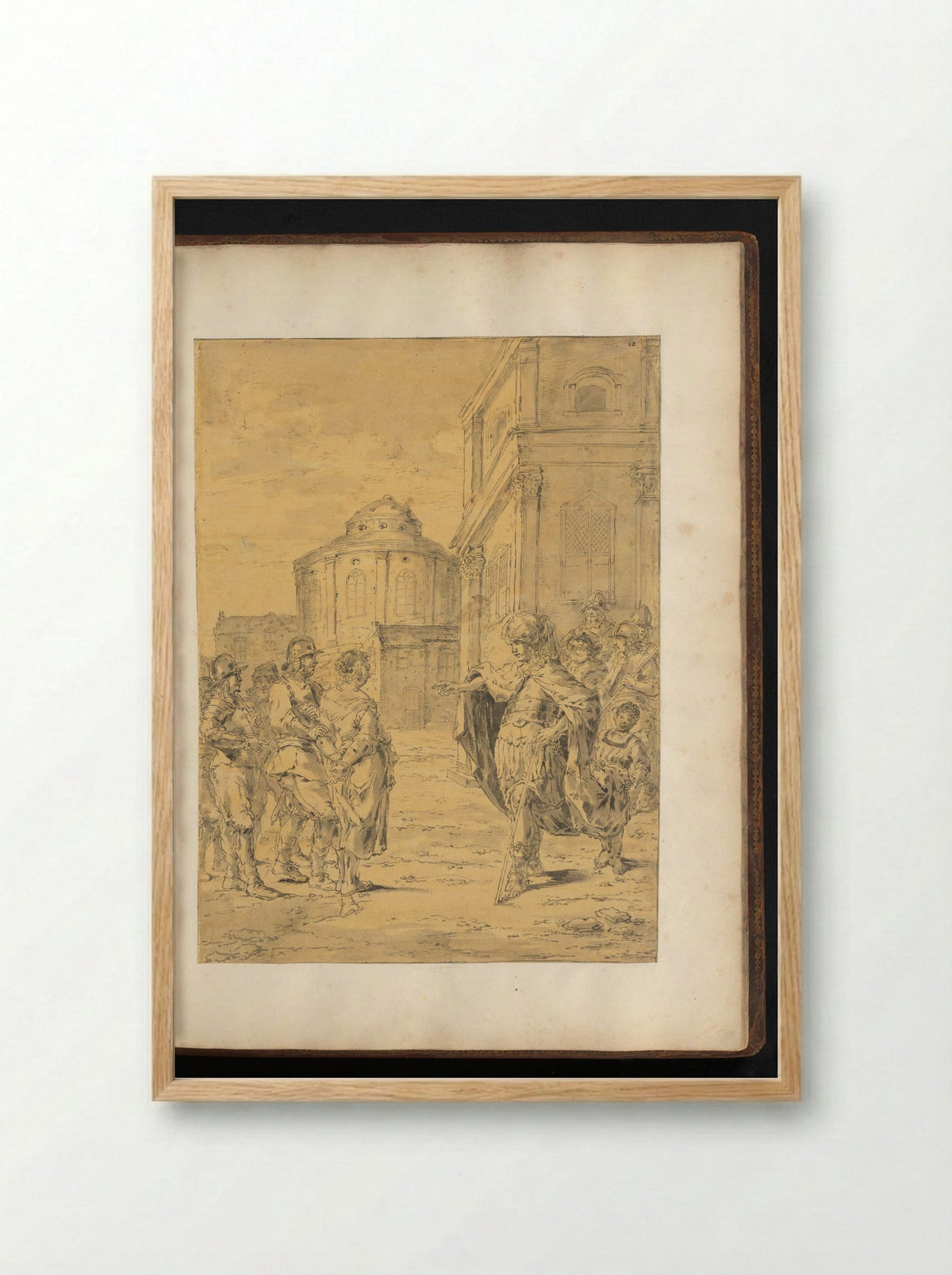 Timoclea Brought Before Alexander the Great - Leonaert Bramer - Framed Print Wood