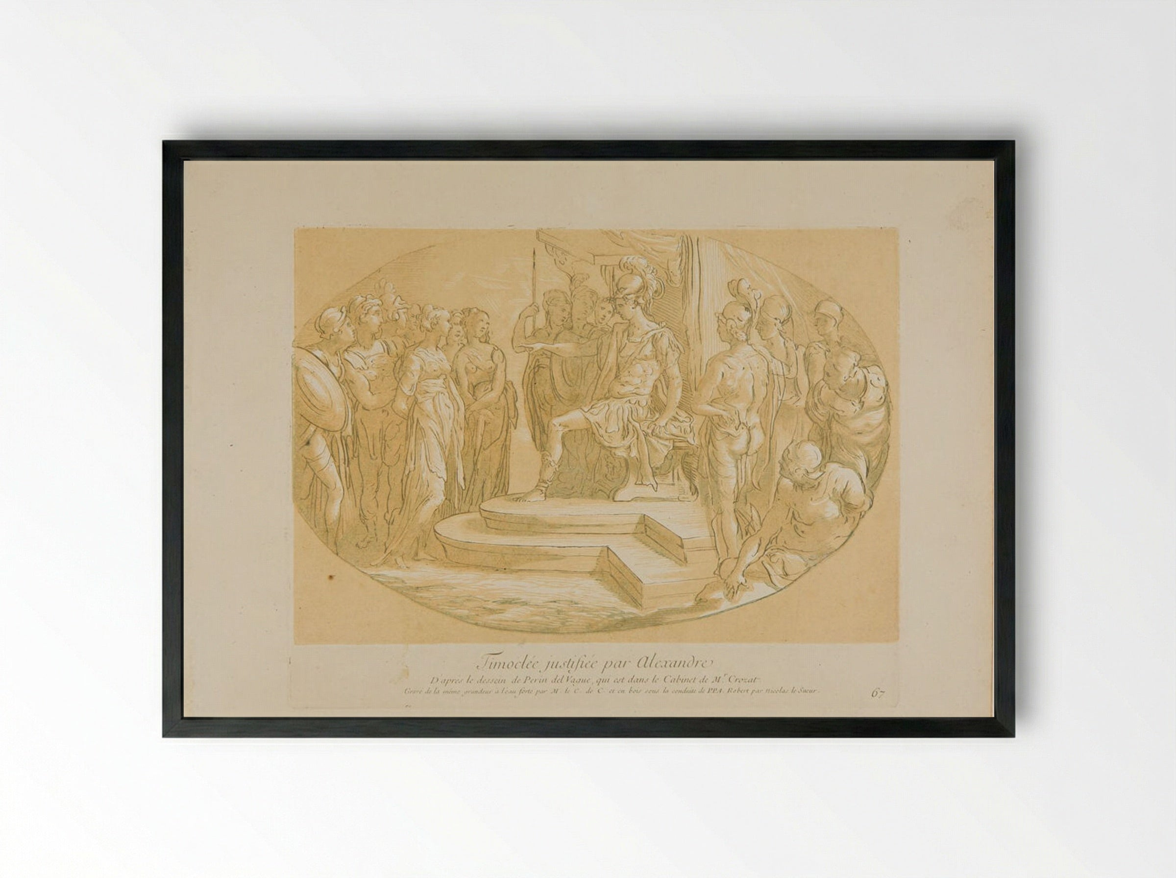 Timocleus Justified by Alexander - Anne Claude Philippe de Thubières, comte de Caylus - Framed Print Black