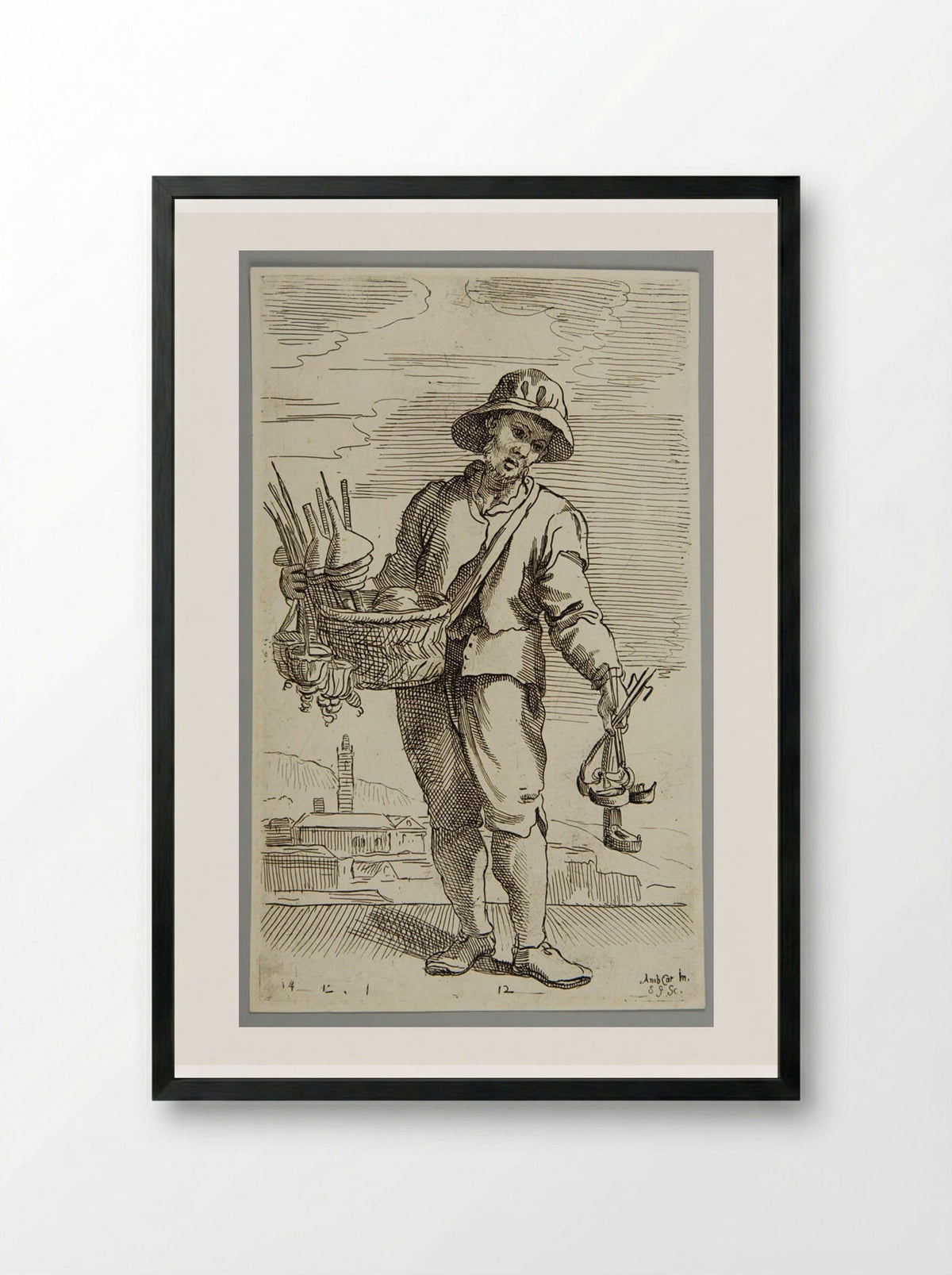 Tinsmith, plate 12 - Simon Guillain - Framed Print Black