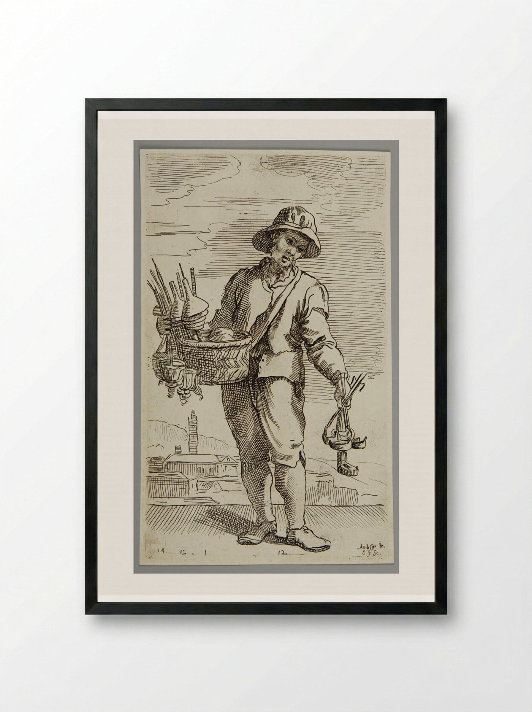 Tinsmith, plate 12 - Simon Guillain - Framed Print Black