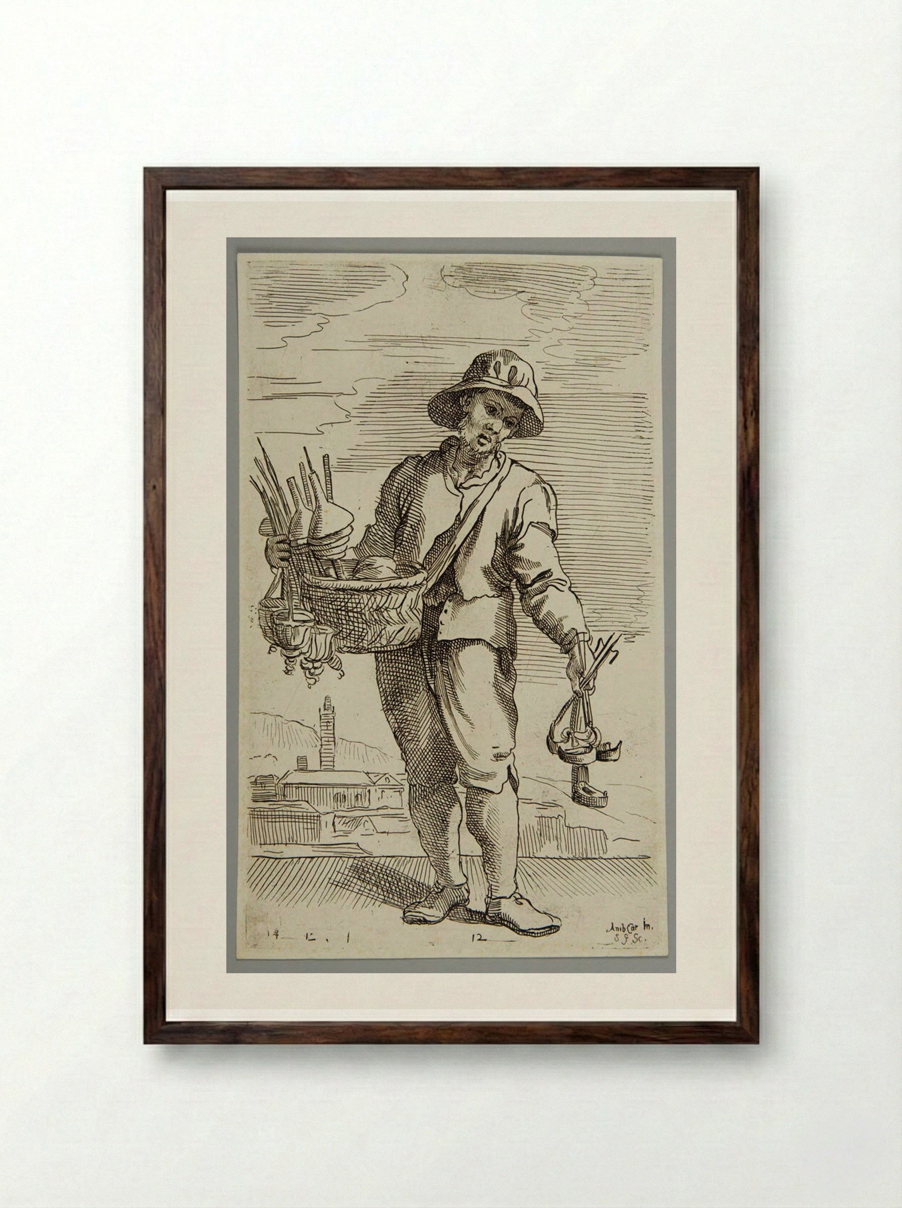 Tinsmith, plate 12 - Simon Guillain - Framed Print Dark Wood