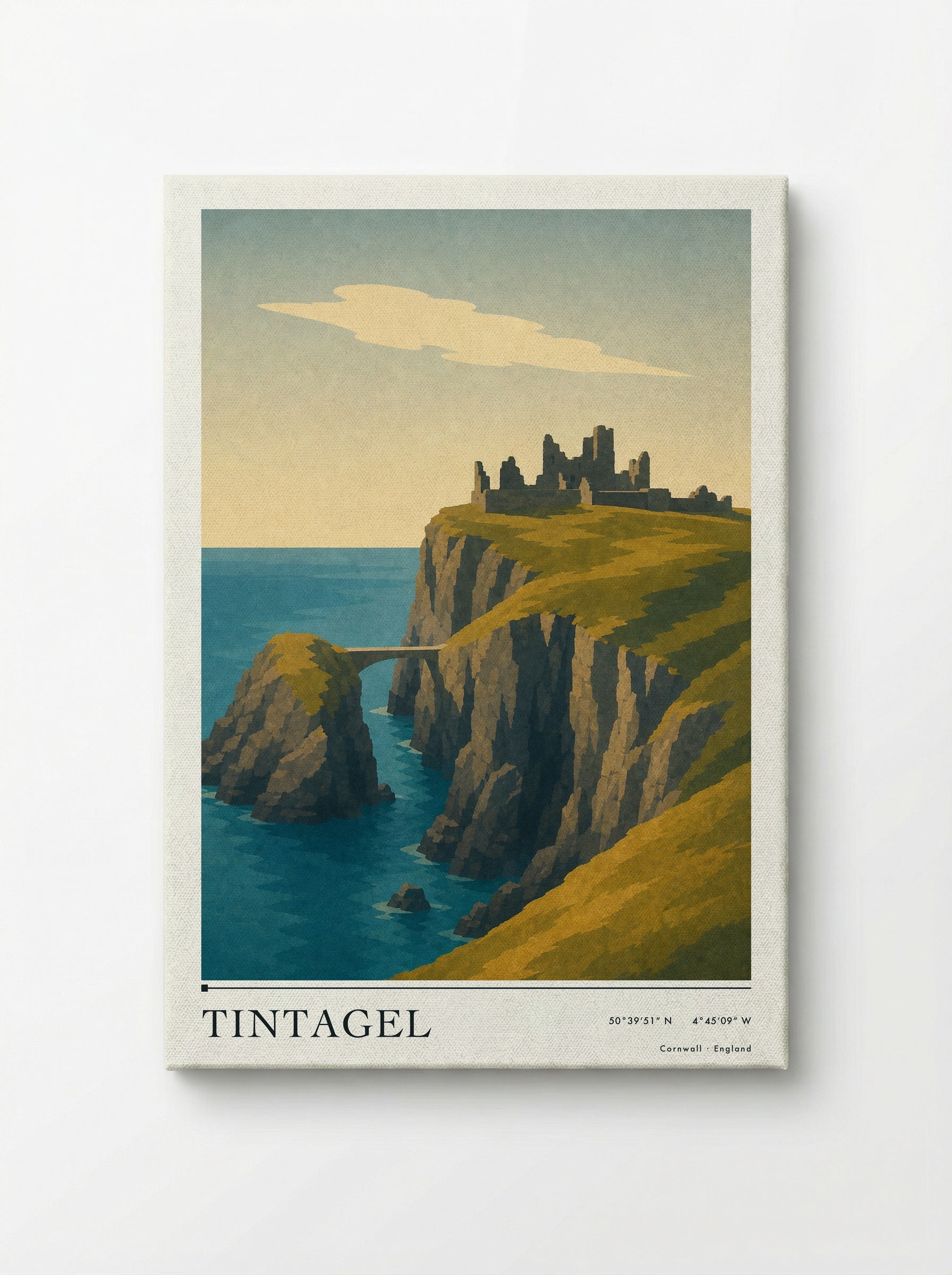 Tintagel Travel Poster Artwork - Canvas