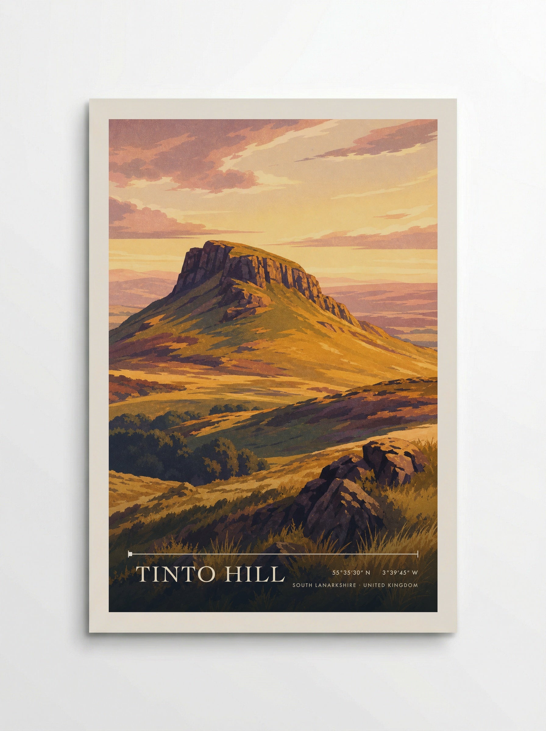 Tinto Hill South Lanarkshire United Kingdom Travel Poster - Poster