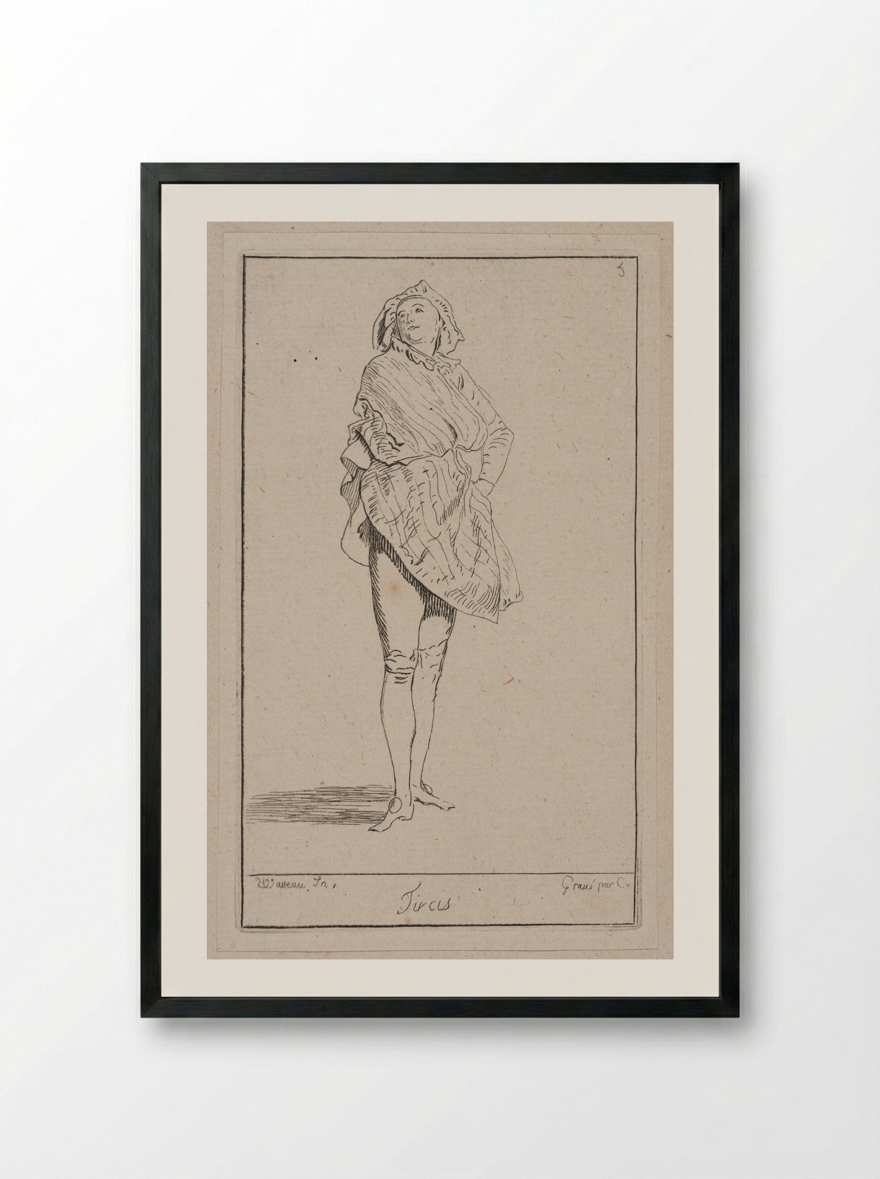 Tircis - Anne Claude Philippe de Thubières, comte de Caylus - Framed Print Black