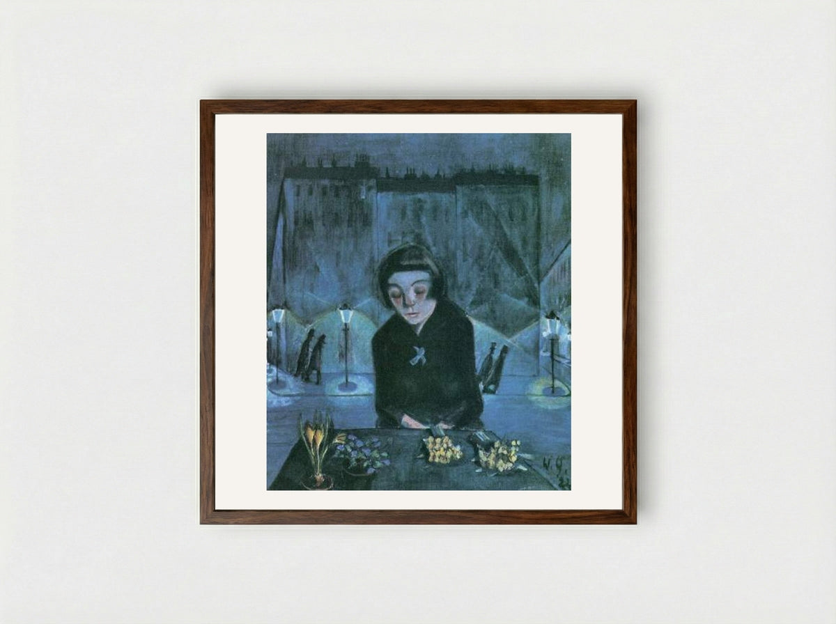 Tired Girl (Sonia Gramatté) - Walter Gramatté - Framed Print Dark Wood