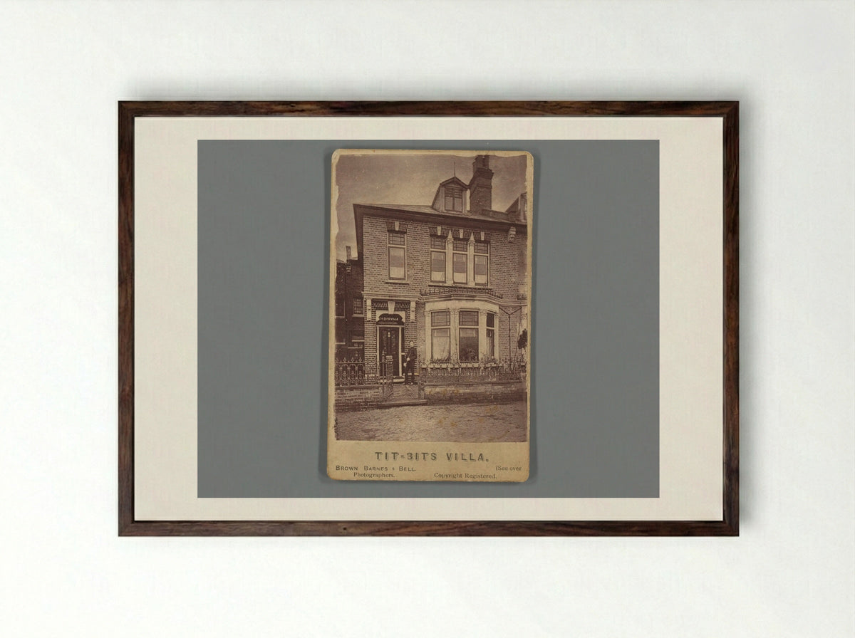 Tit-Bits Villa, Dulwich - Brown, Barnes & Bell - Framed Print Dark Wood
