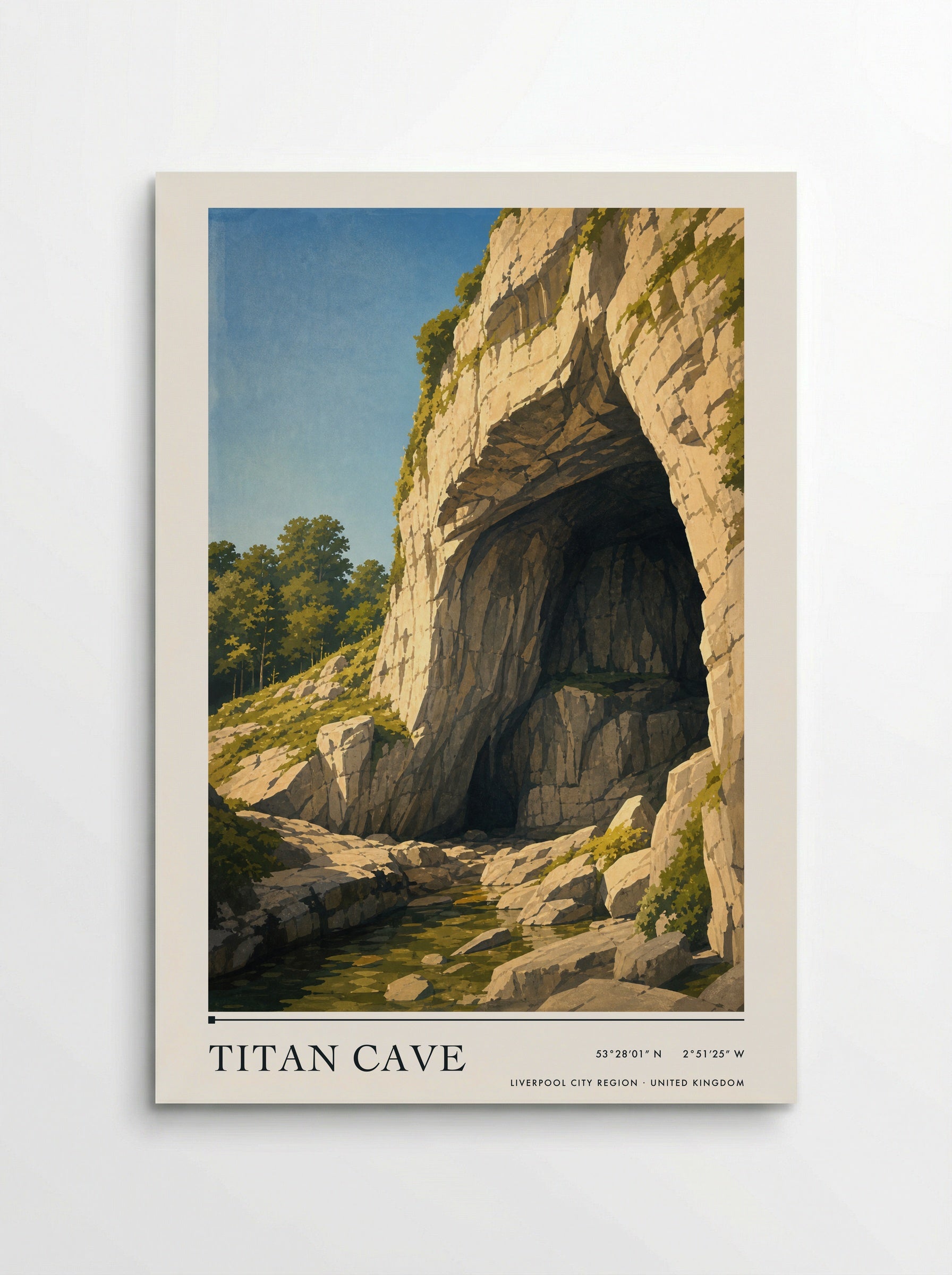 Titan Cave Liverpool City Region United Kingdom Travel Poster - Poster
