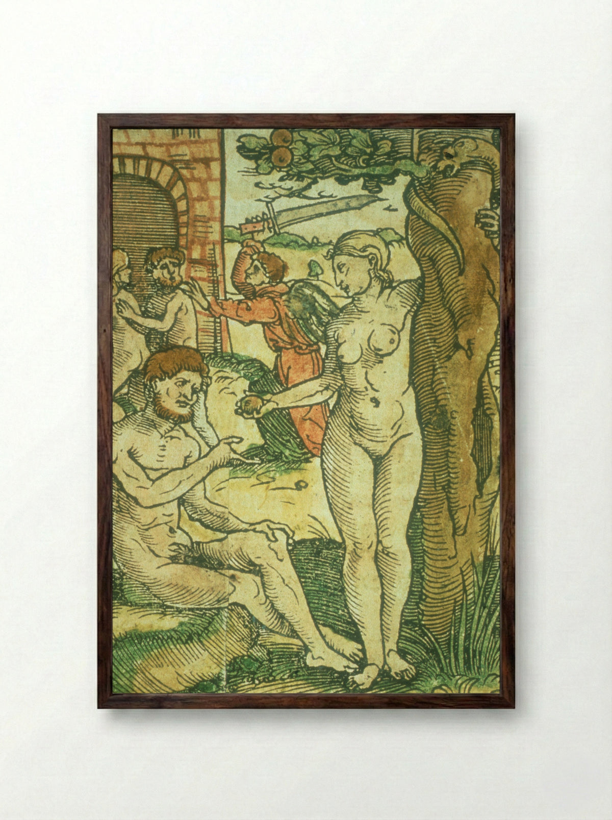 Titelblad Nieuwe Testament - Willem Vorsterman - Framed Print Dark Wood