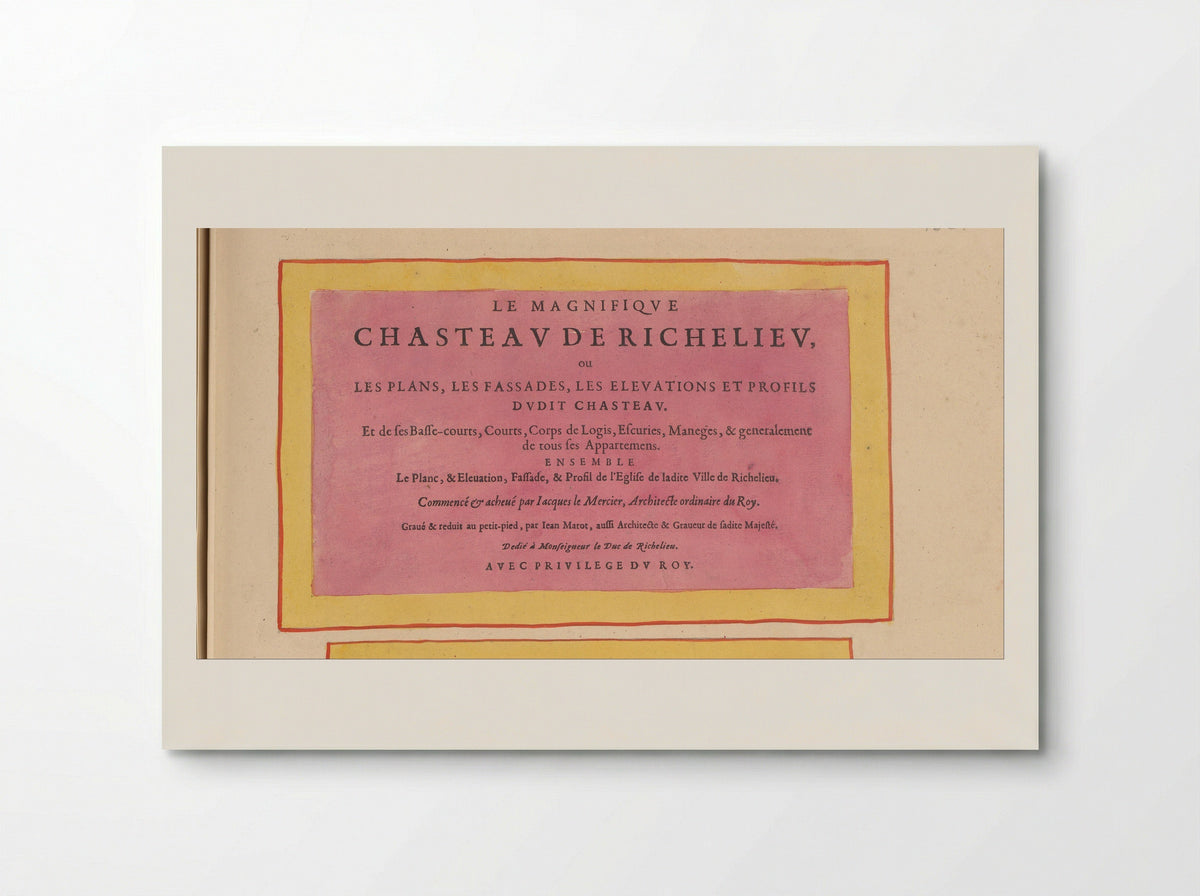 Titelblad voor de prentserie 'Le magnifique chasteau de Richelieu' - Anna Beeck - Poster