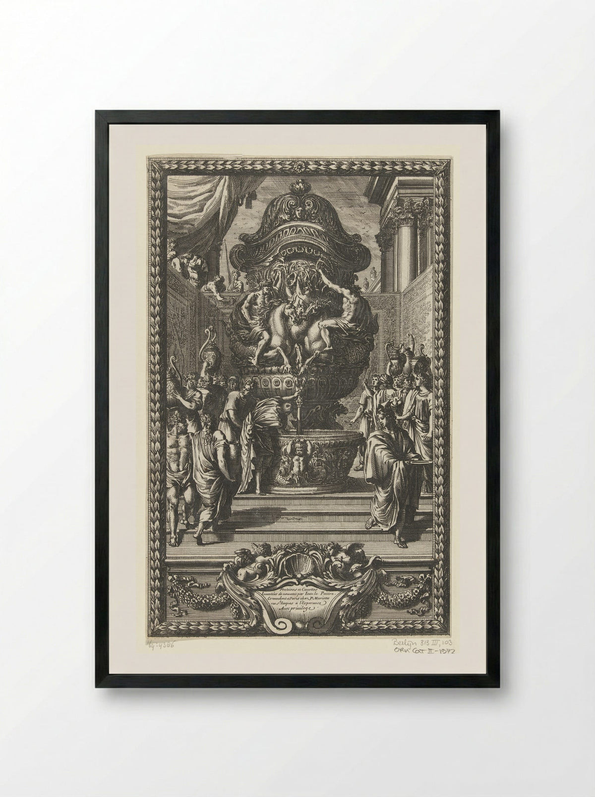 Titelblad: Fonteines et Cuuettes - Jean Lepautre - Framed Print Black