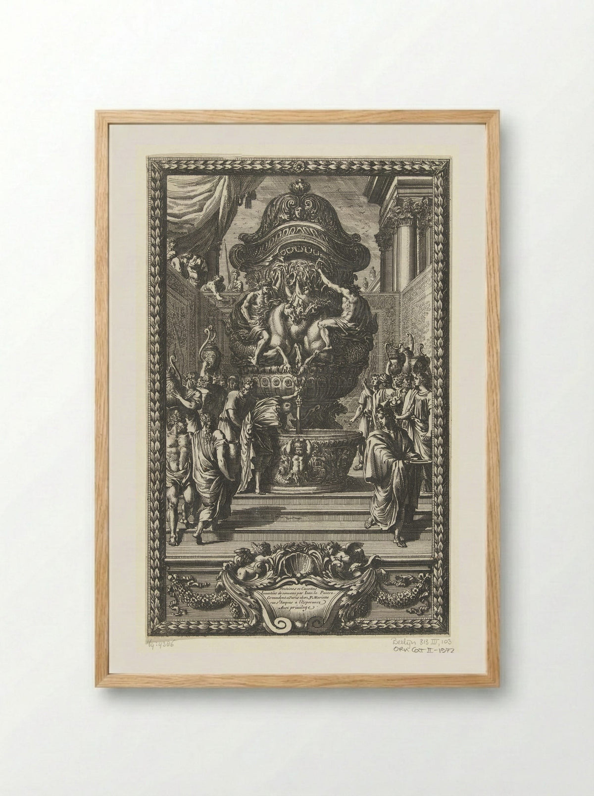 Titelblad: Fonteines et Cuuettes - Jean Lepautre - Framed Print Wood