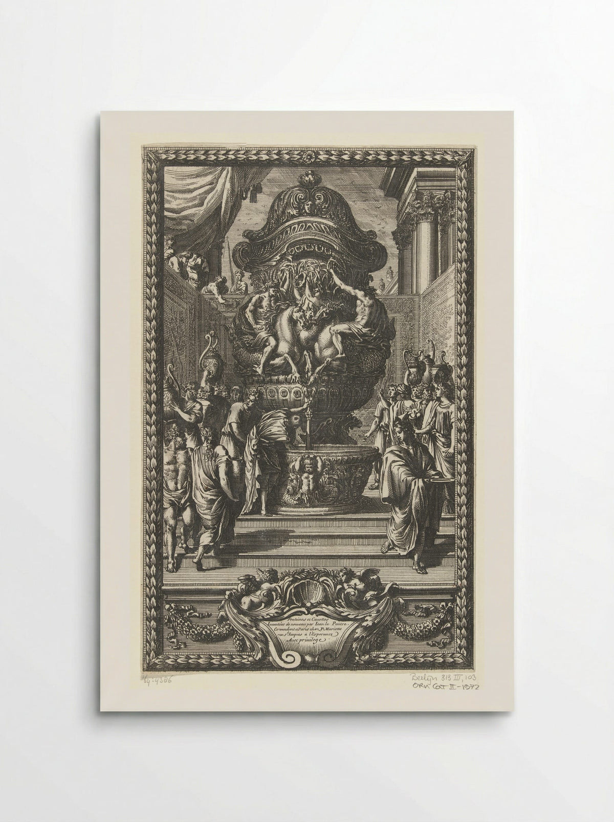 Titelblad: Fonteines et Cuuettes - Jean Lepautre - Poster