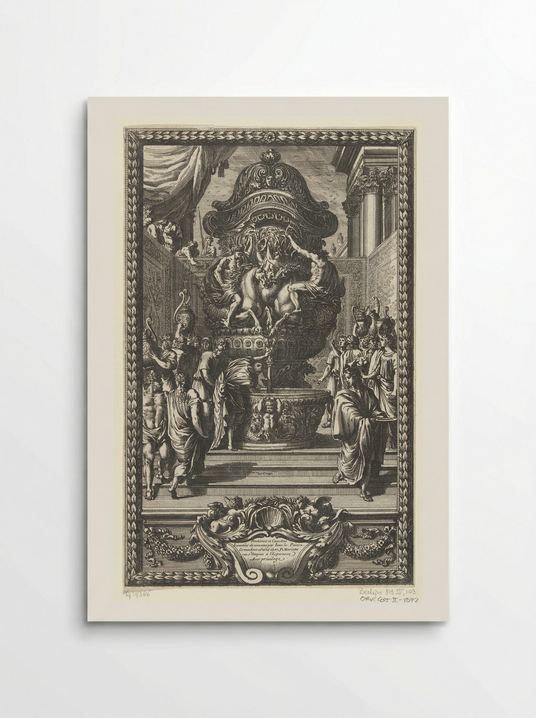 Titelblad: Fonteines et Cuuettes - Jean Lepautre - Poster