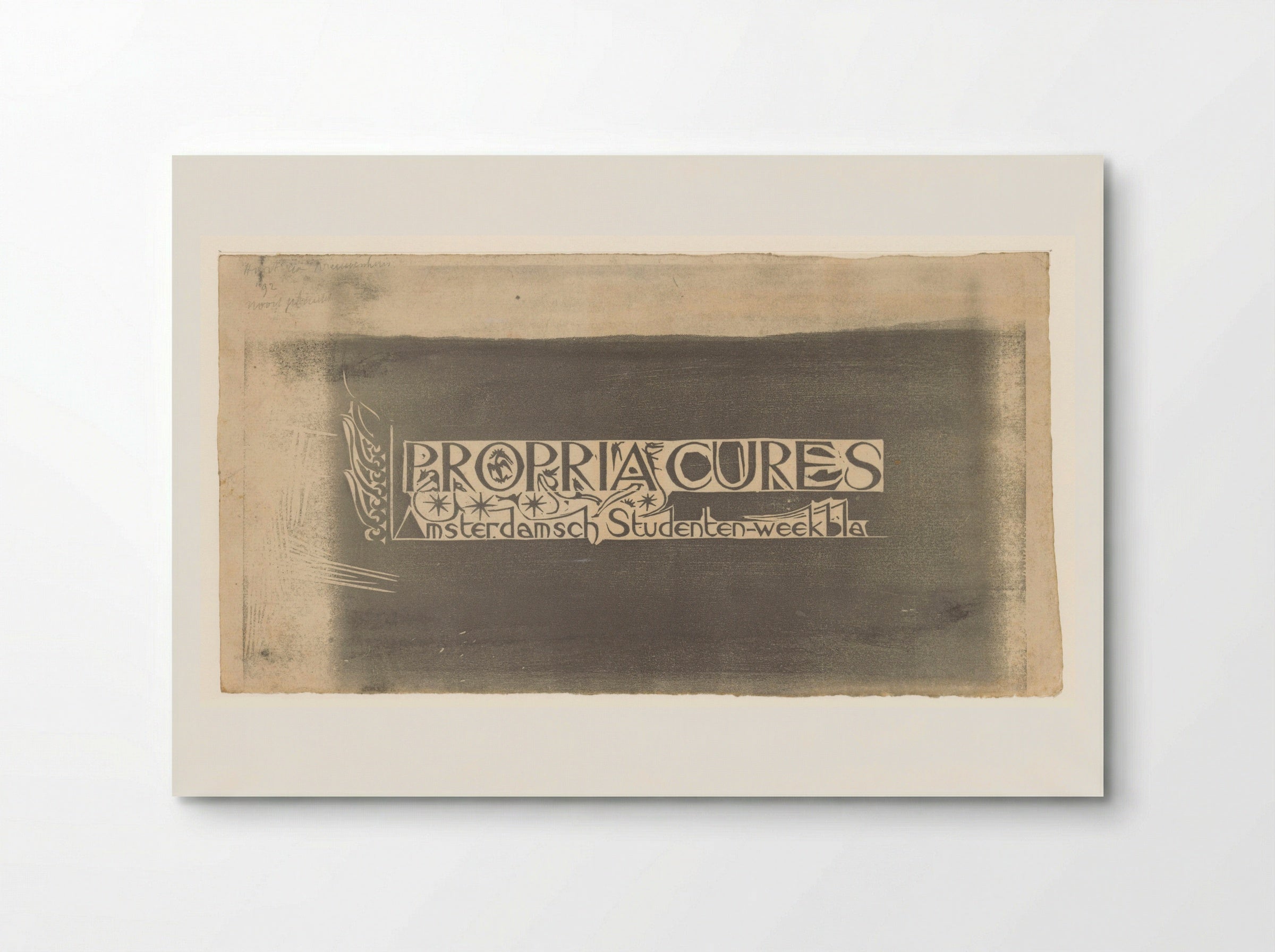 Titelhoofd voor Propria Cures, Amsterdamsch studenten-weekblad - Gerrit Willem Dijsselhof - Poster