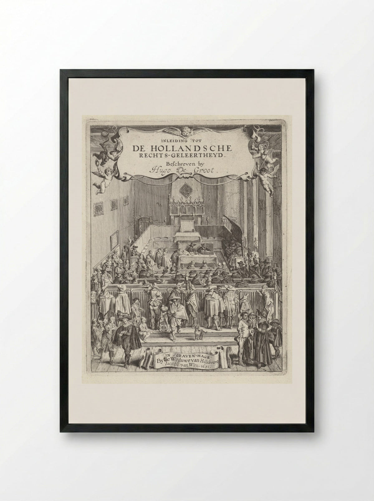 Titelpagina Inleiding tot de Hollandsche Rechtsgeleertheyd - Gillis van Scheyndel (I) - Framed Print Black