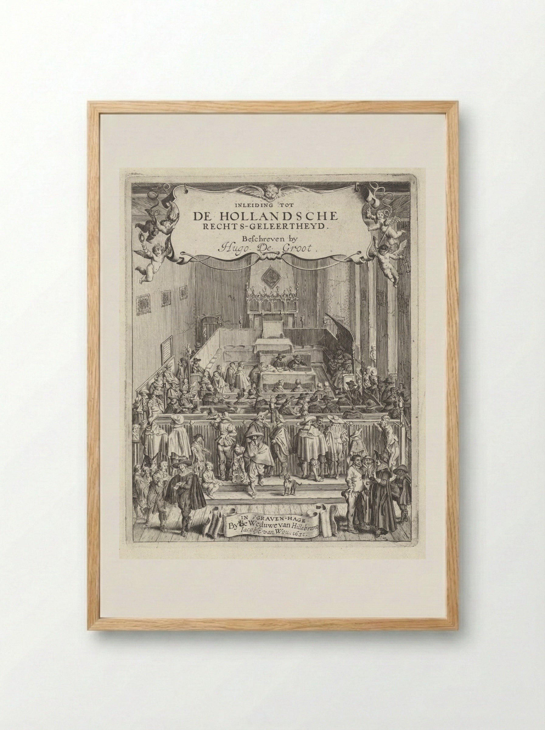 Titelpagina Inleiding tot de Hollandsche Rechtsgeleertheyd - Gillis van Scheyndel (I) - Framed Print Wood