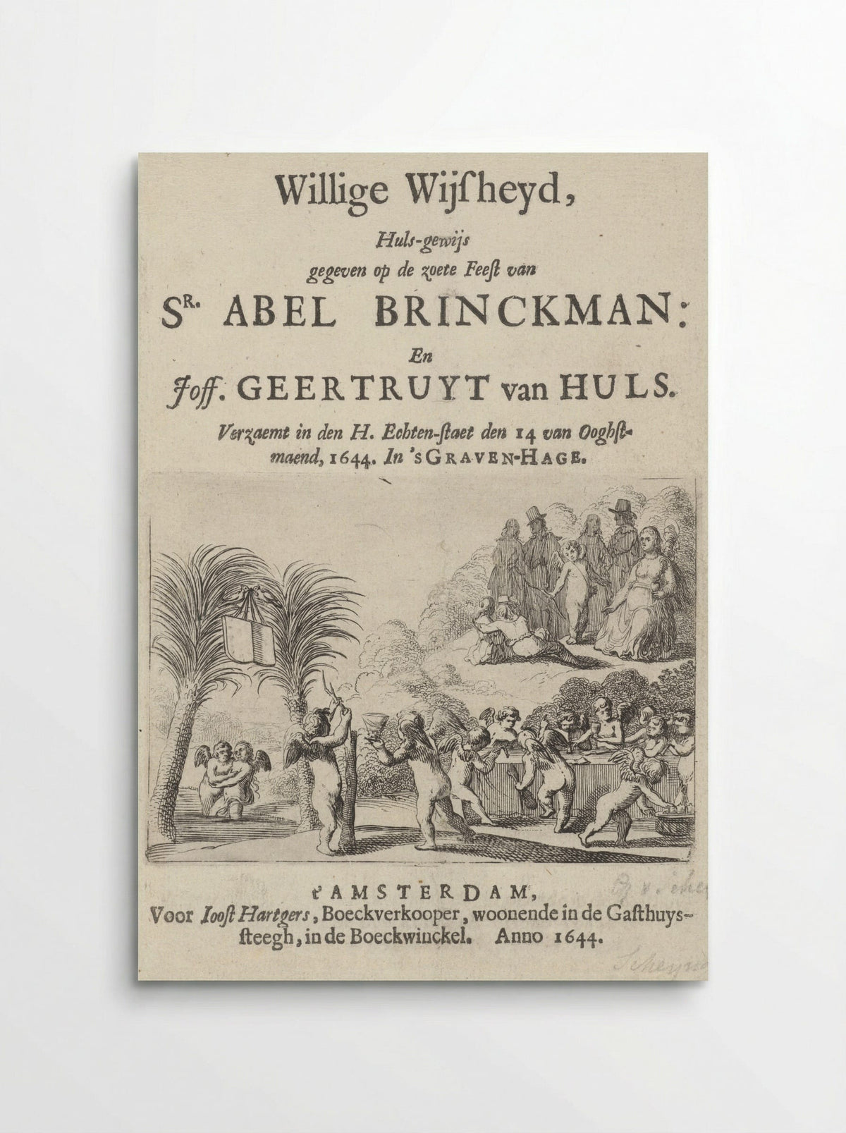 Titelpagina voor Willige Wysheijd - Gillis van Scheyndel (I) - Poster