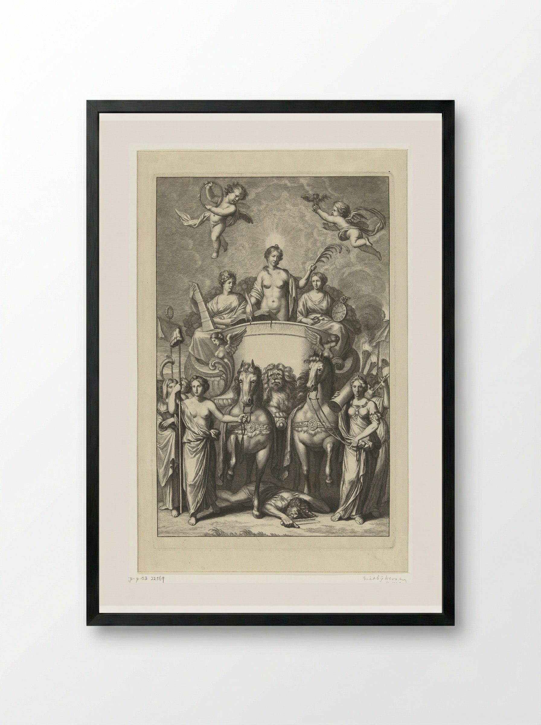 Titelprent voor Hugo de Groots Nederlandtsche Jaerboeken en Historien - Abraham Bloteling - Framed Print Black
