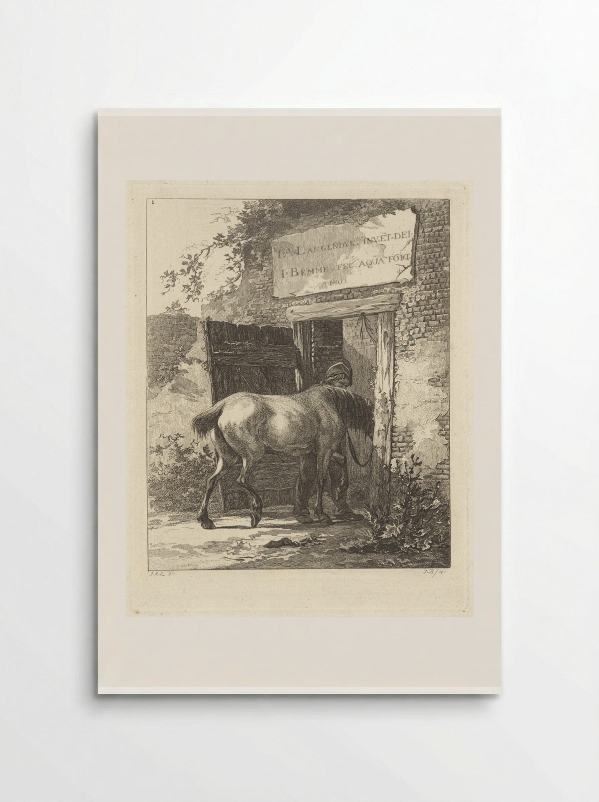 Titelprent voor serie met paarden - Joannes Bemme - Poster