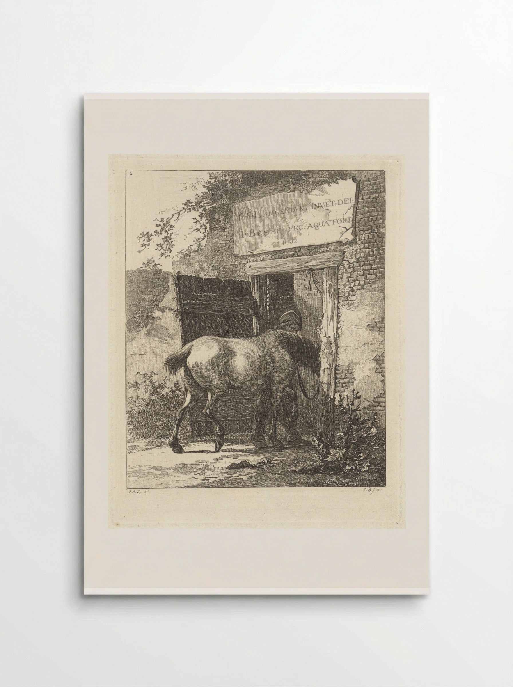 Titelprent voor serie met paarden - Joannes Bemme - Poster