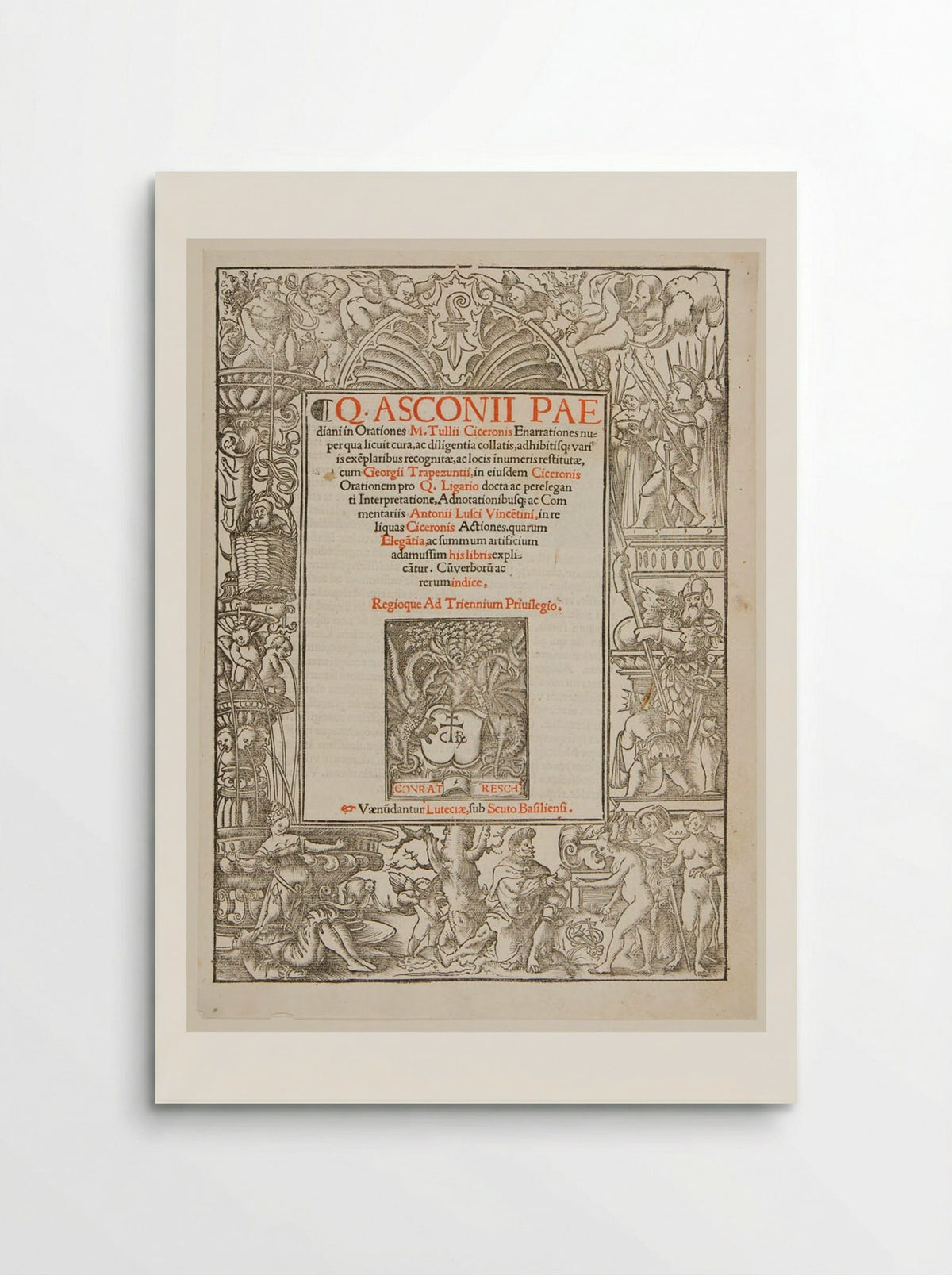 Title-Border with Pyramus and Thisbe, Judgment of Paris, etc. - Urs Graf - Poster