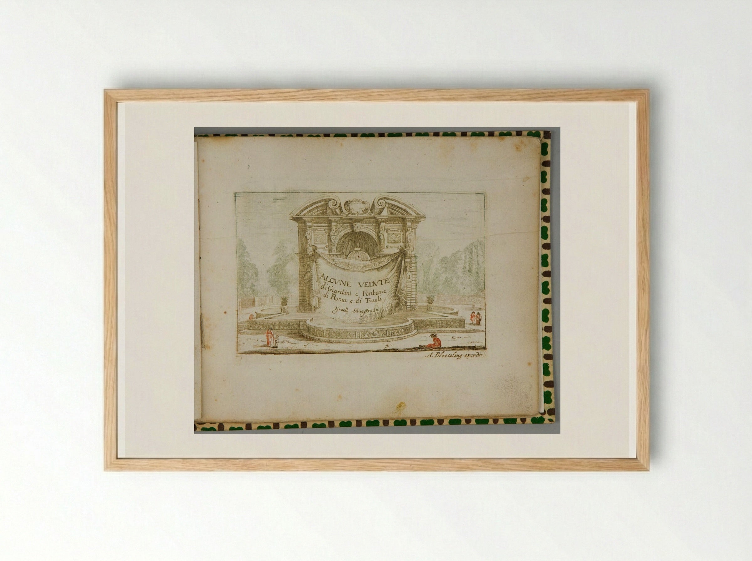 Title Page (Alcune Vedute di Giardini e Fontane di Roma e di Tivoli) - Abraham Bloteling - Framed Print Wood