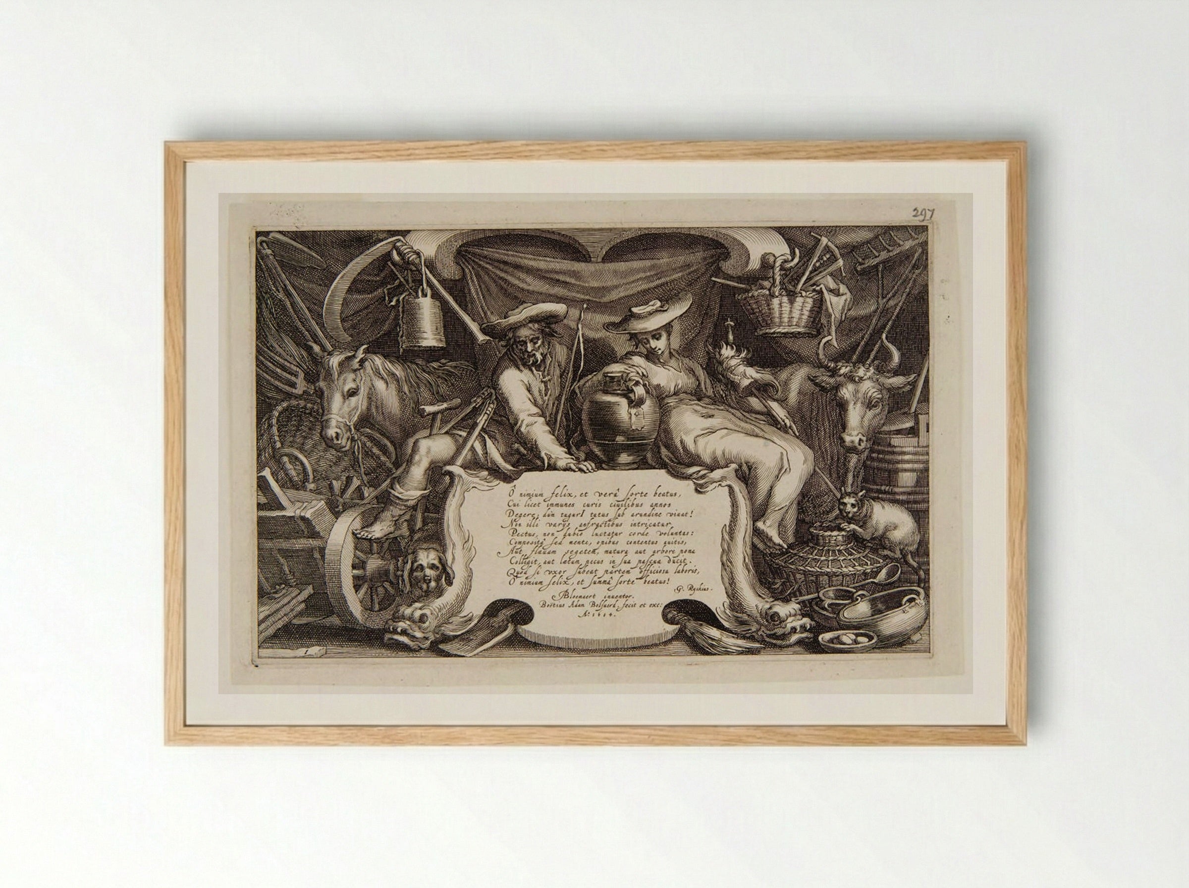 Title Page (Allegory of Rural Life) - Boetius Adamsz. Bolswert - Framed Print Wood