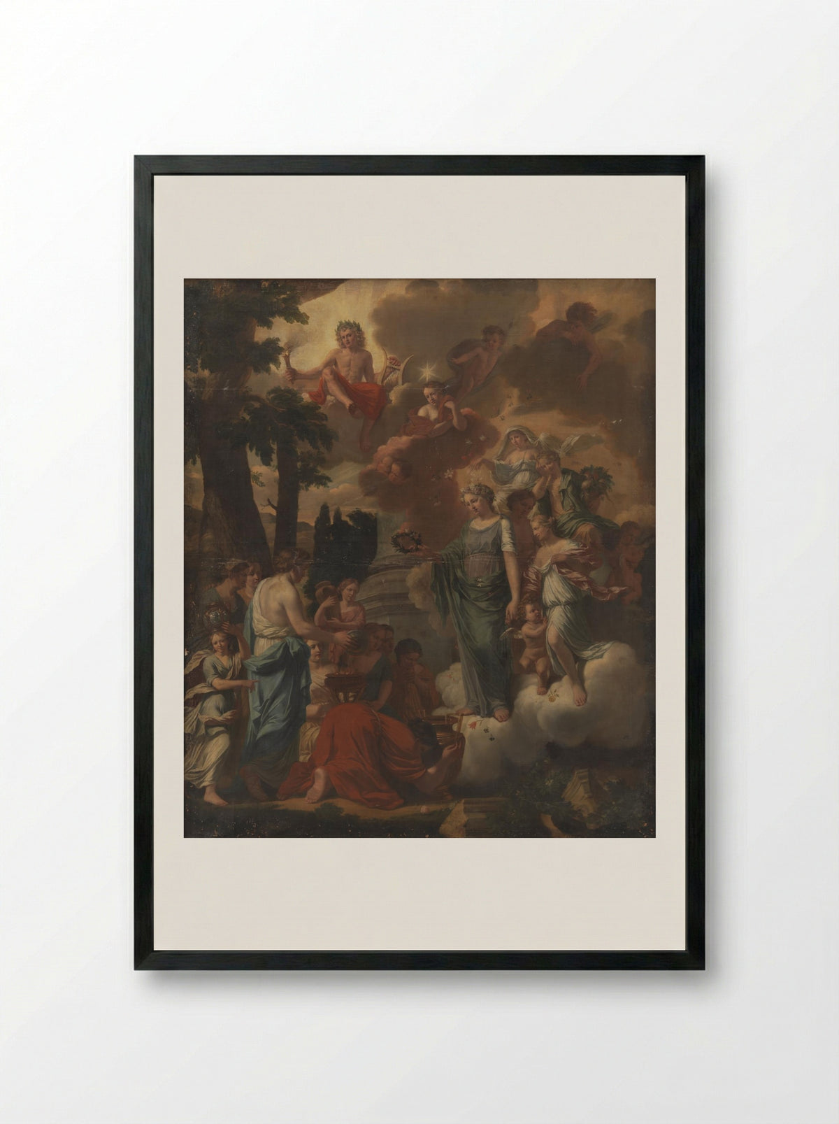 Title Page Design for Johannes Janssonius van Waesberge, Atlas Contractus - Zacharias Webber (II) - Framed Print Black