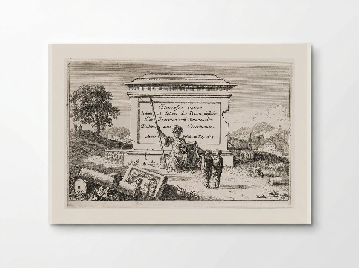 Title-Page (Diveres veuës dedans et dehors de Rome) - Herman van Swanevelt - Poster