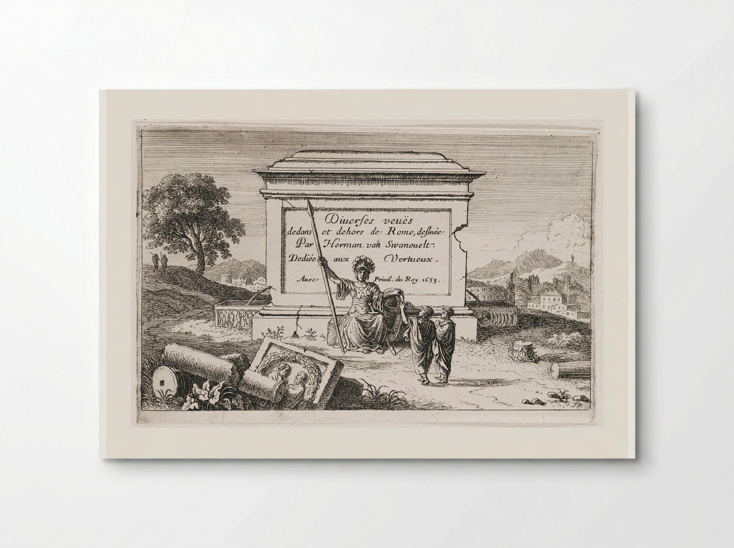 Title-Page (Diveres veuës dedans et dehors de Rome) - Herman van Swanevelt - Poster