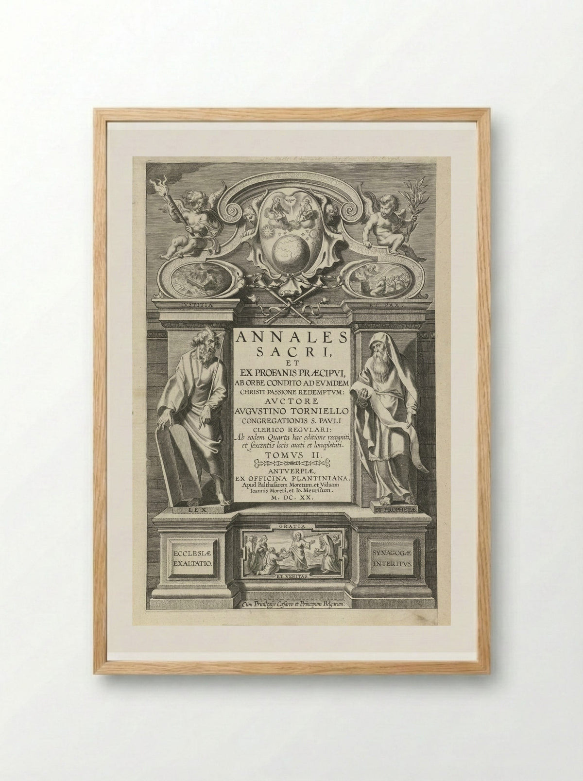 Title Page for Annales Sacri, Volume II - Theodoor Galle - Framed Print Wood