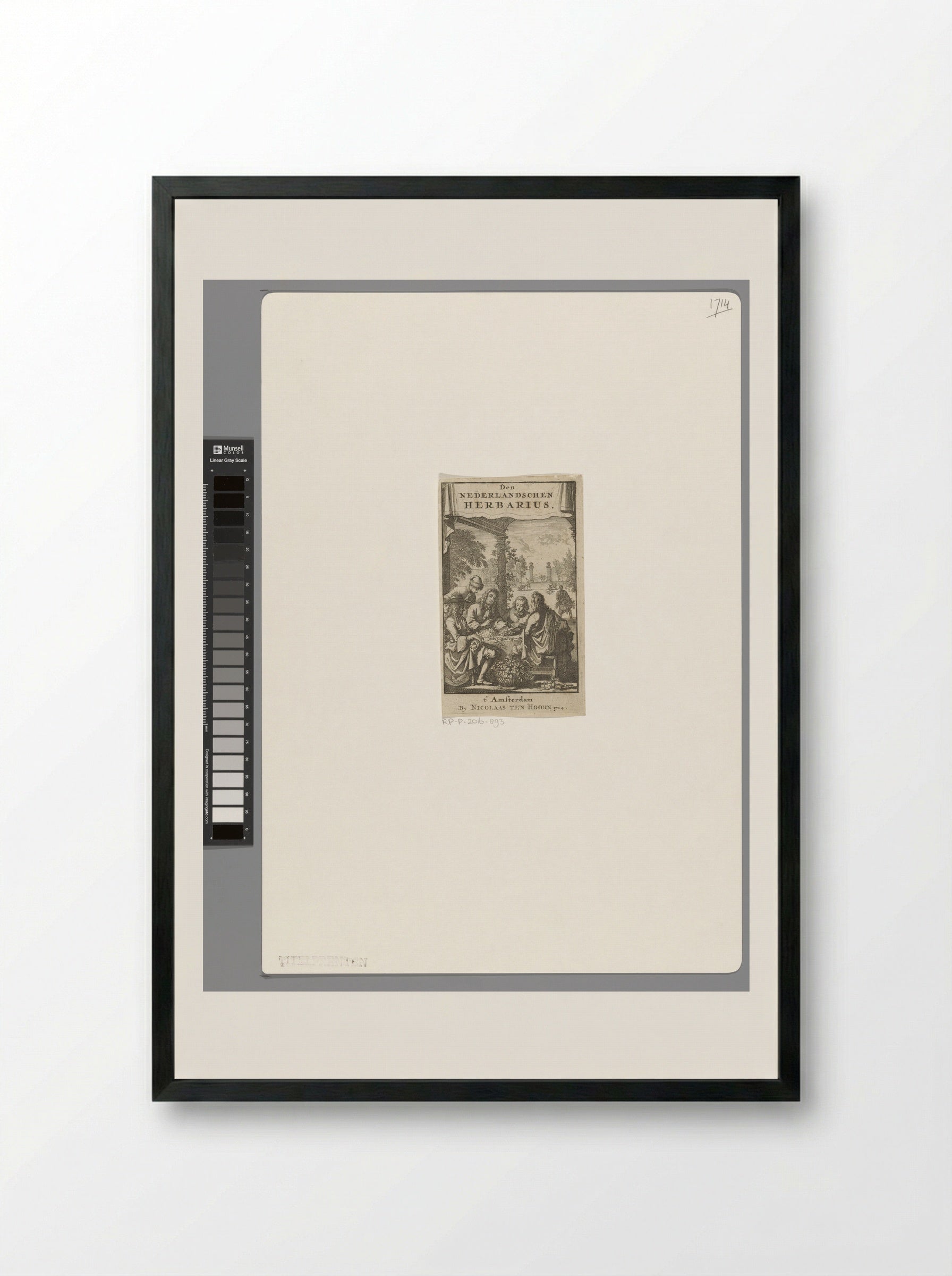 Title Page for Den Nederlandschen Herbarius - Caspar Luyken - Framed Print Black