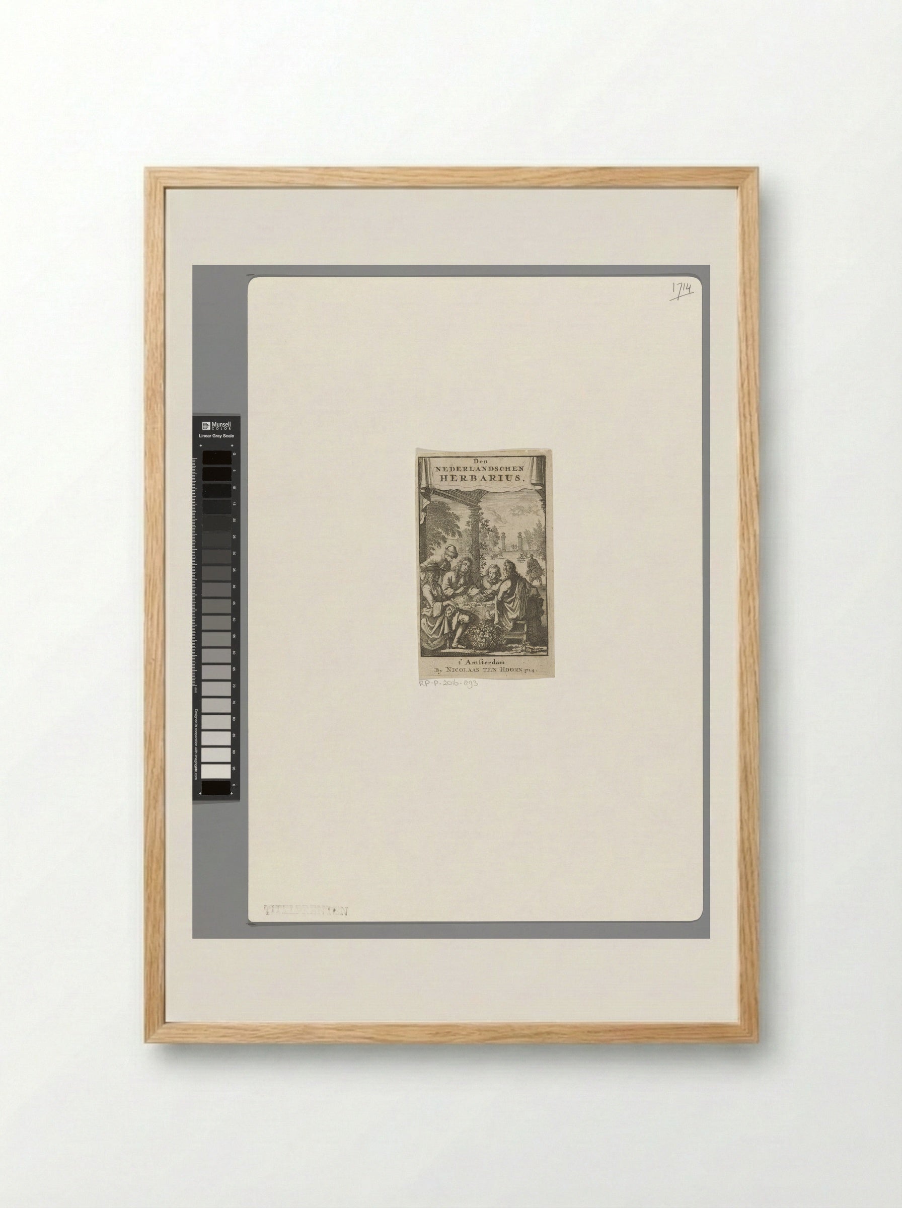 Title Page for Den Nederlandschen Herbarius - Caspar Luyken - Framed Print Wood