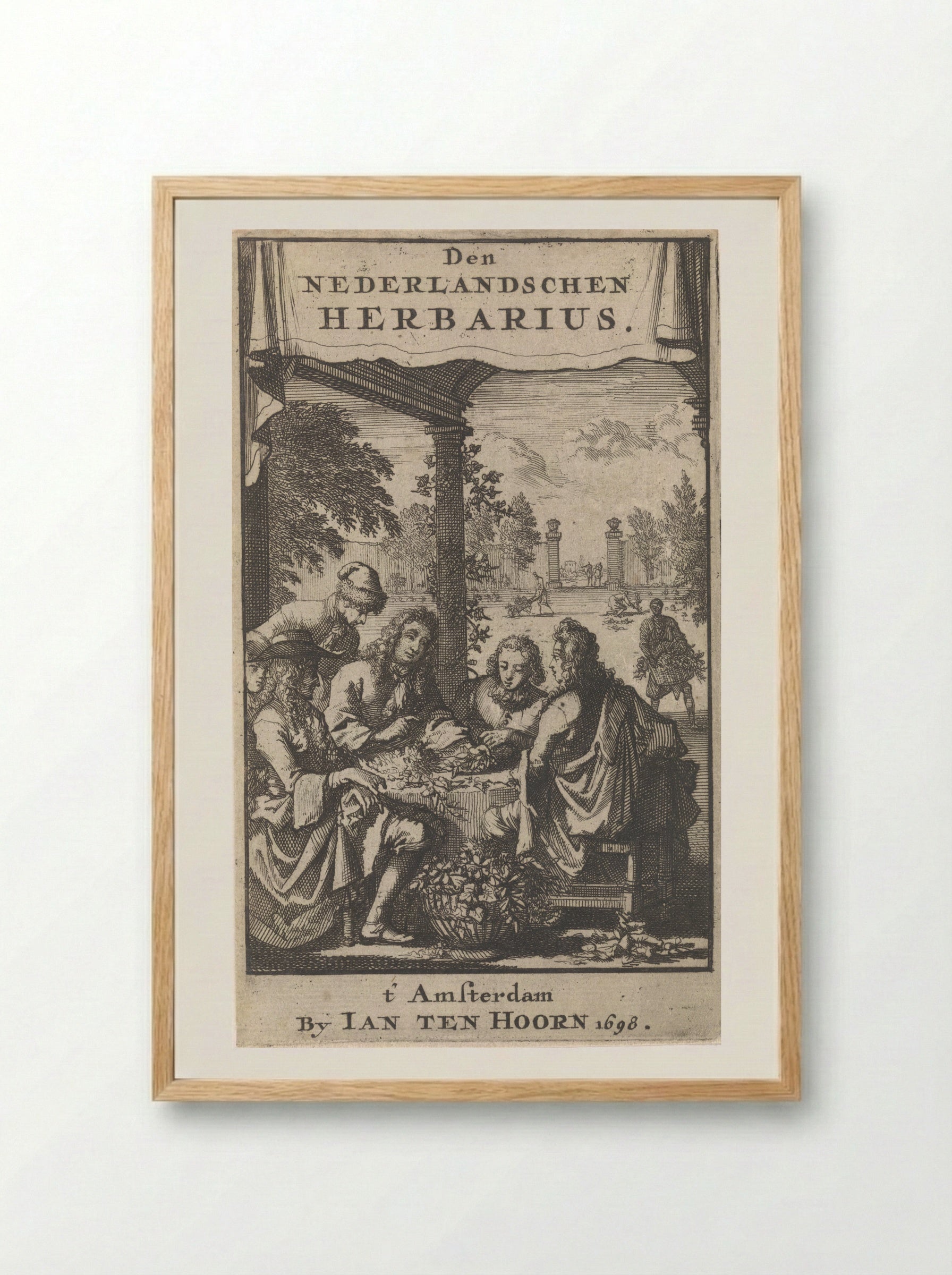 Title Page for Den Nederlandschen Herbarius - Caspar Luyken - Framed Print Wood