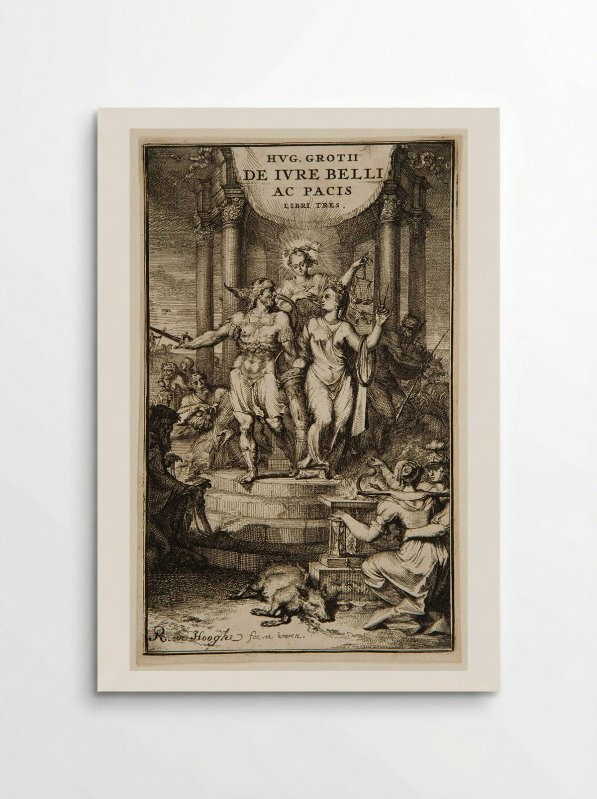 Title Page for Hugo Grotius' De Iure Belli ac Pacis - Romeyn de Hooghe - Poster